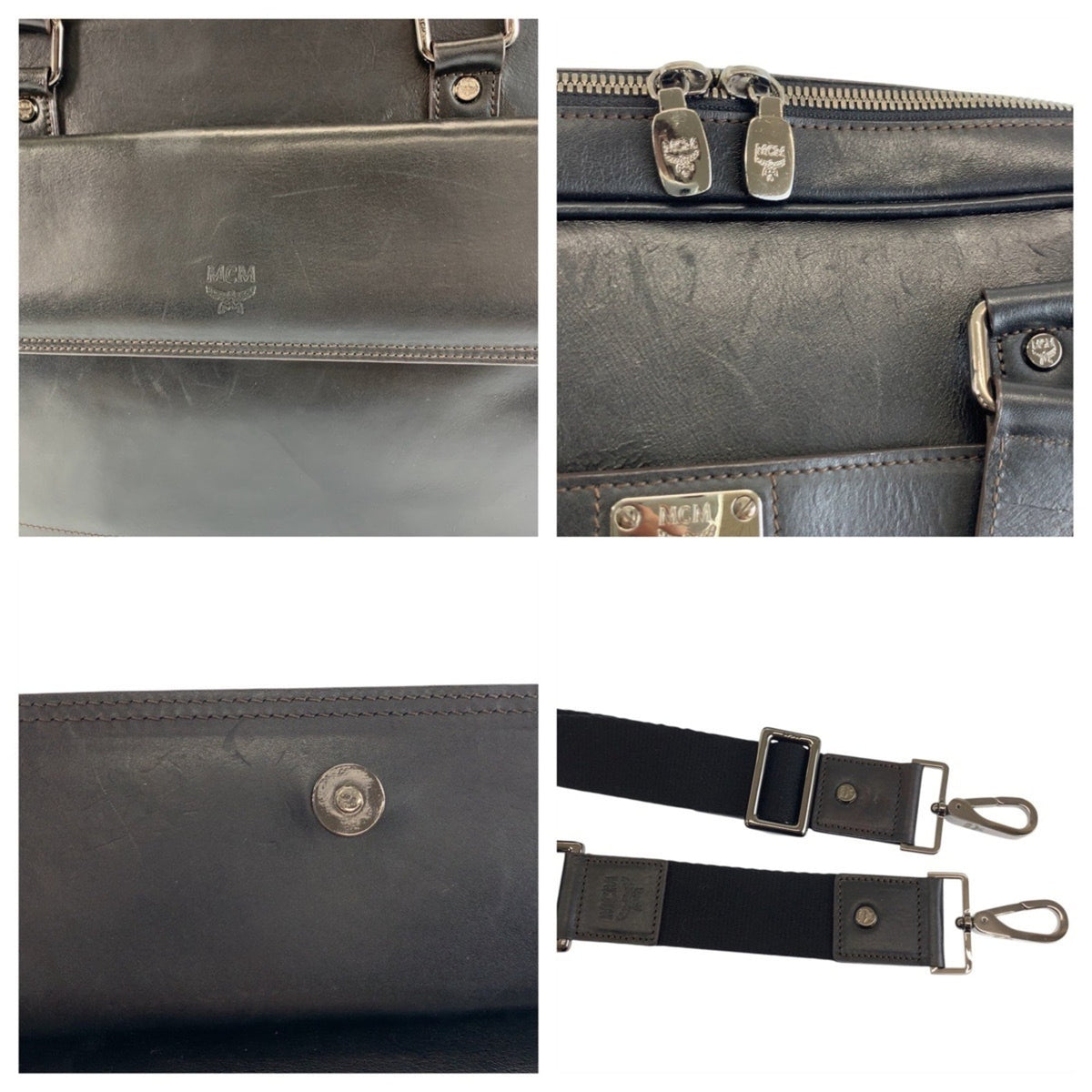 Mcm Black Leather Shoulder Bag (Pre-Owned)
