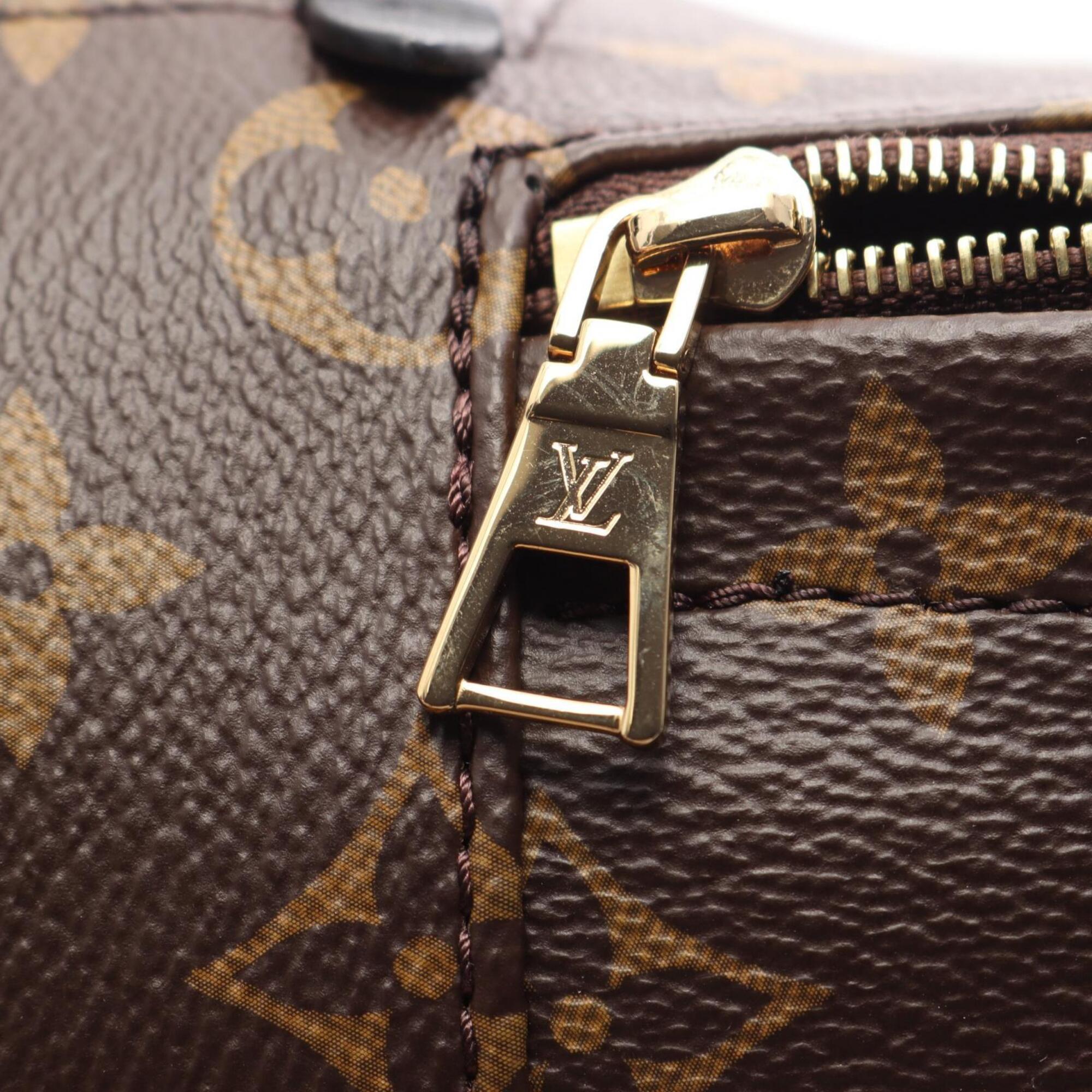 Louis Vuitton Black Brown Monogram Monogram Leather Backpack (Pre-Owned)