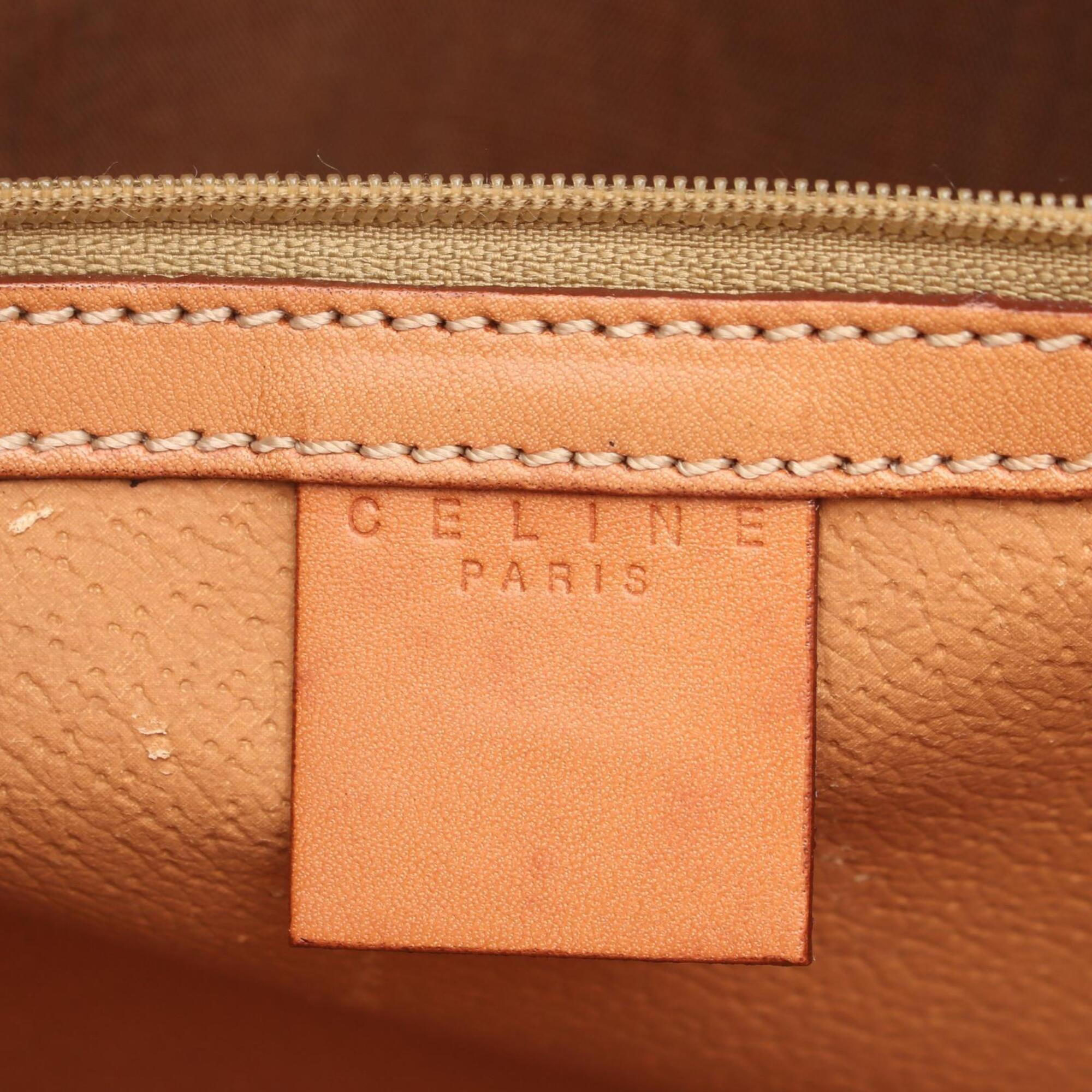 Celine Brown Coated Canvas Handbag (Pre-Owned)