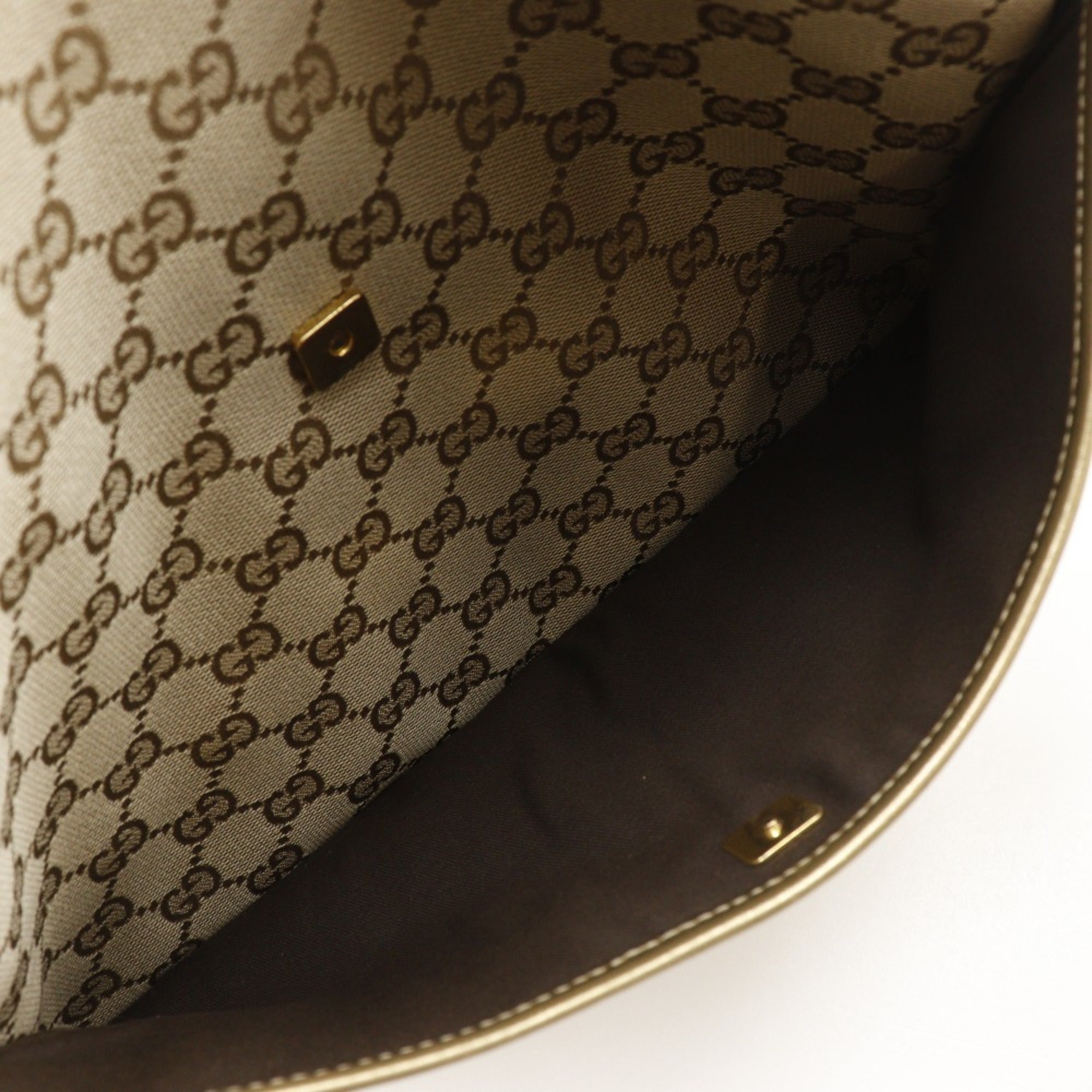 Gucci Gg Canvas Beige Gg Canvas Shoulder Bag (Pre-Owned)