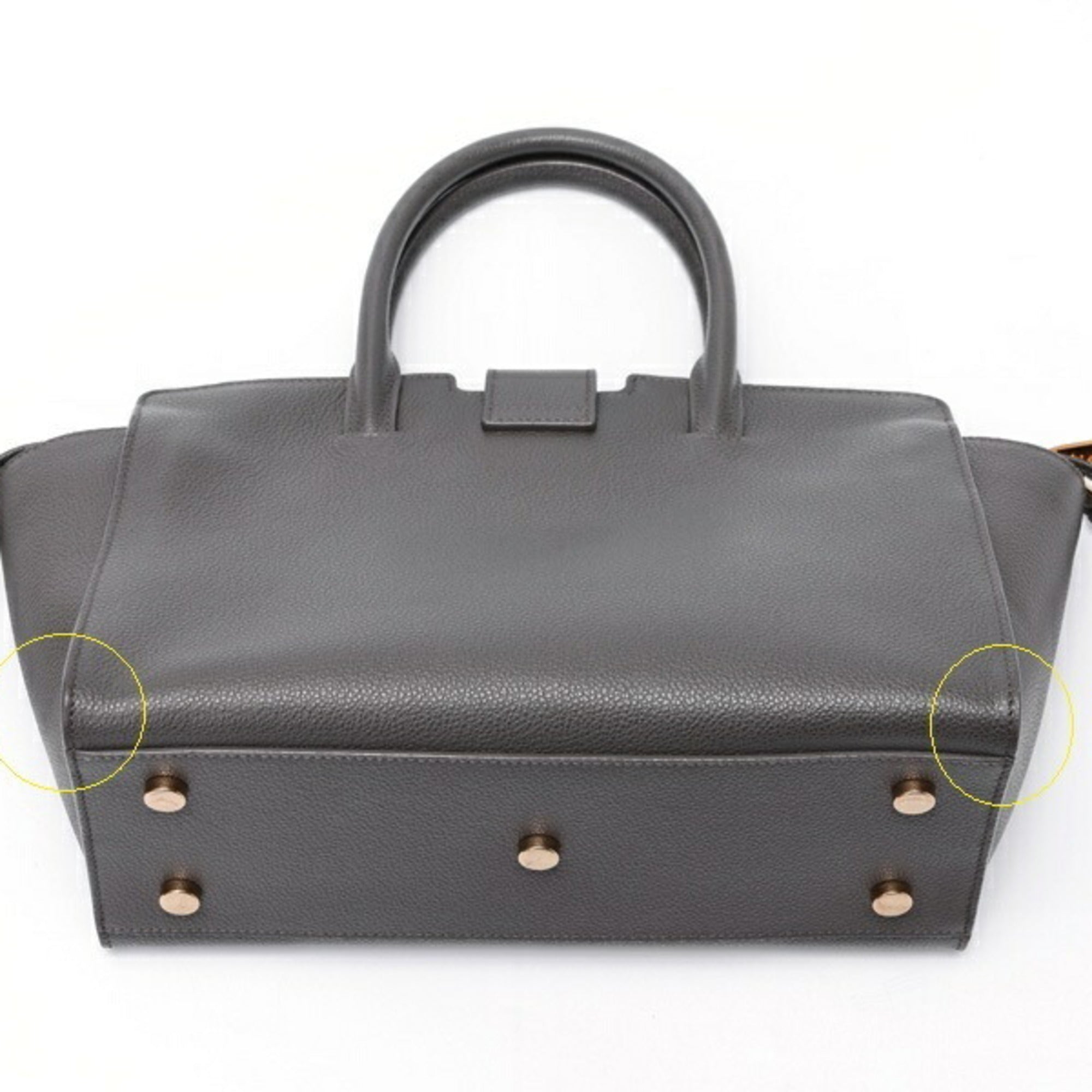 Saint Laurent Gray Leather Handbag (Pre-Owned)