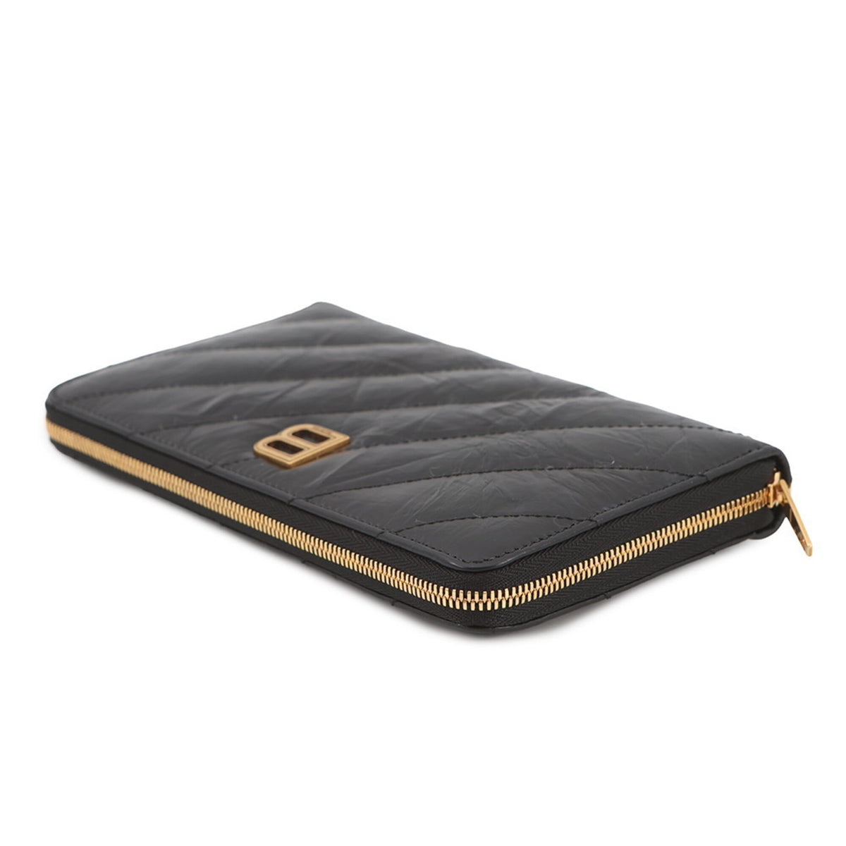 Balenciaga Black Leather Long Wallet (Bi-Fold) (Pre-Owned)