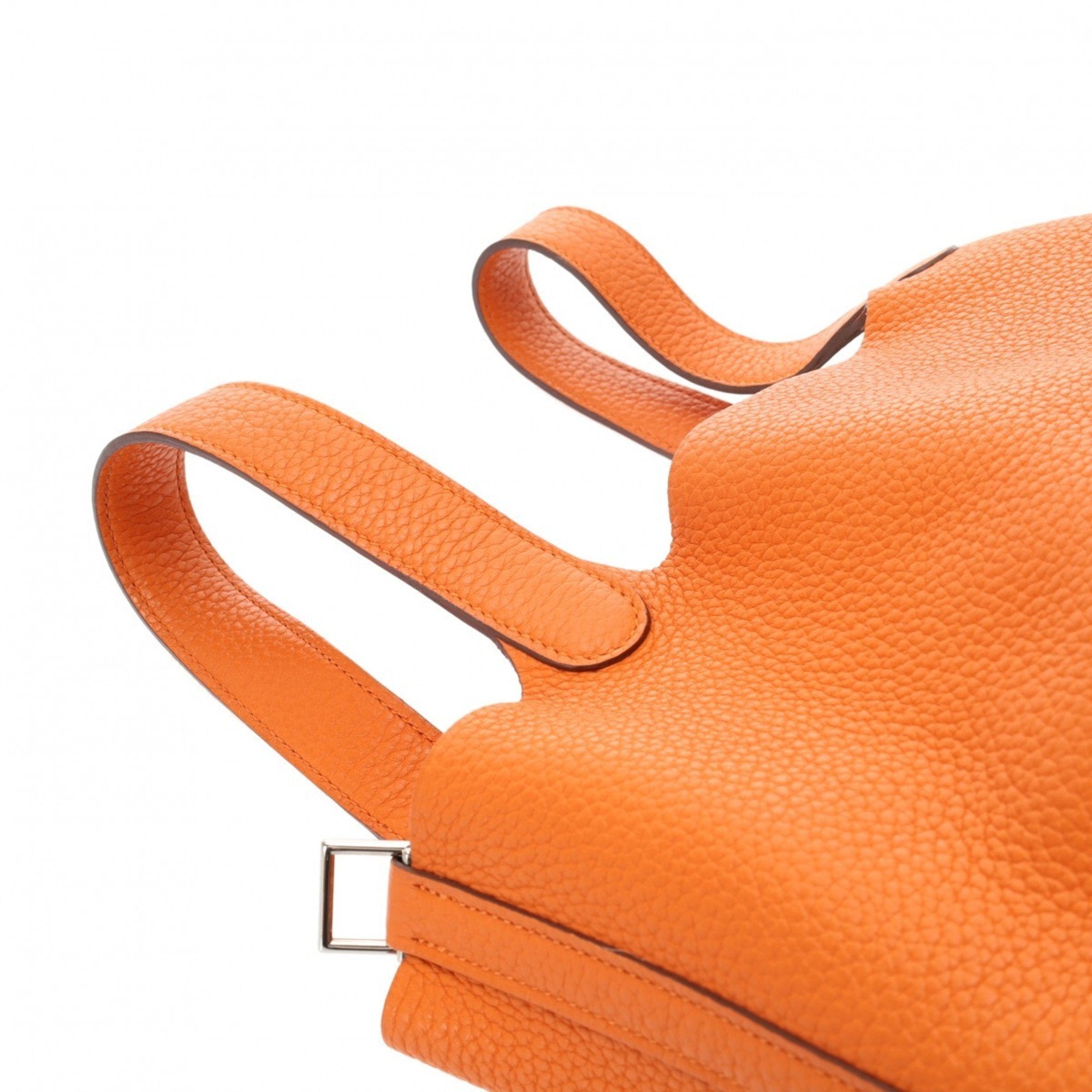 Hermes Orange Taurillon Clemence Leather Handbag (Pre-Owned)