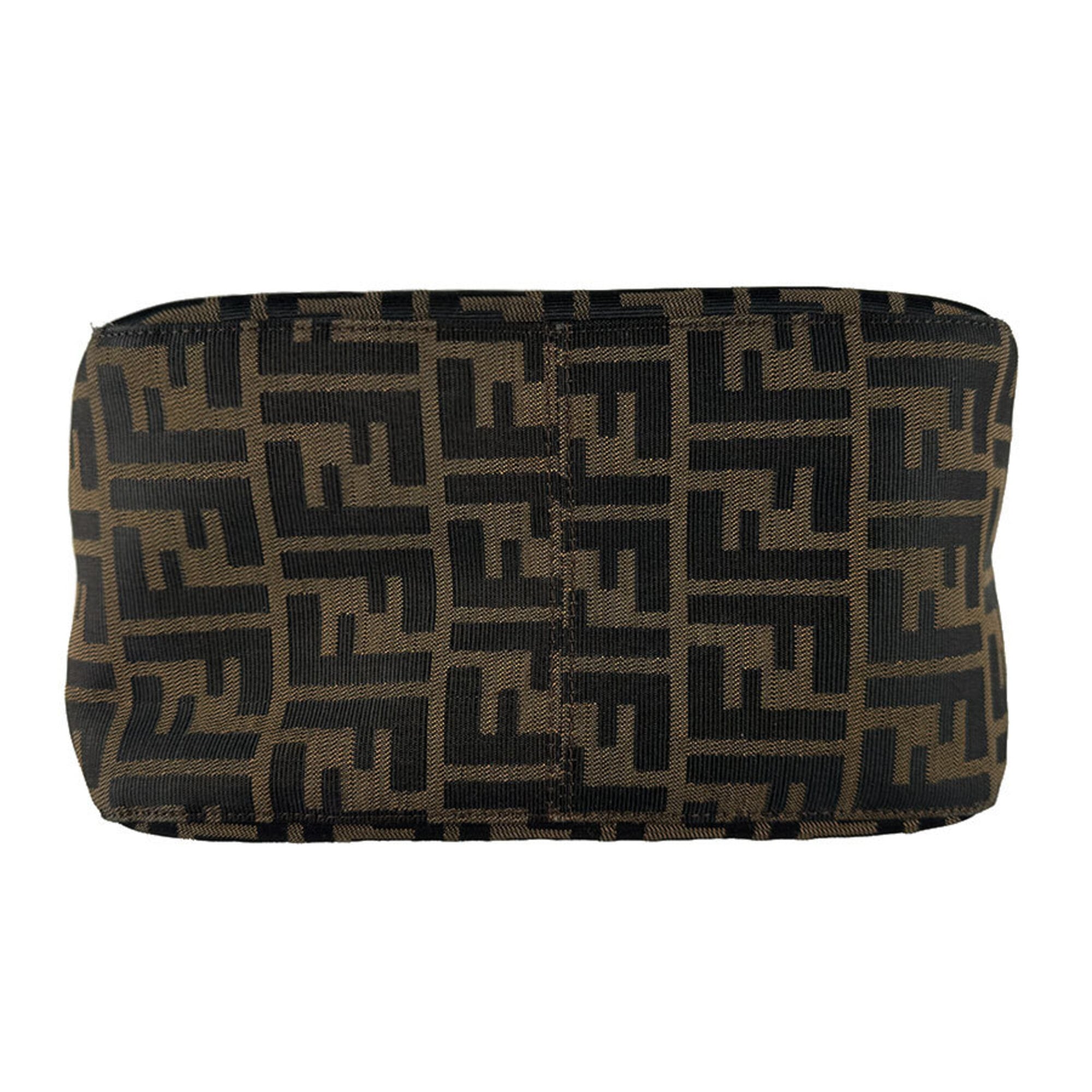 Fendi Brown Nylon Canvas Leather Handbag (Pre-Owned)