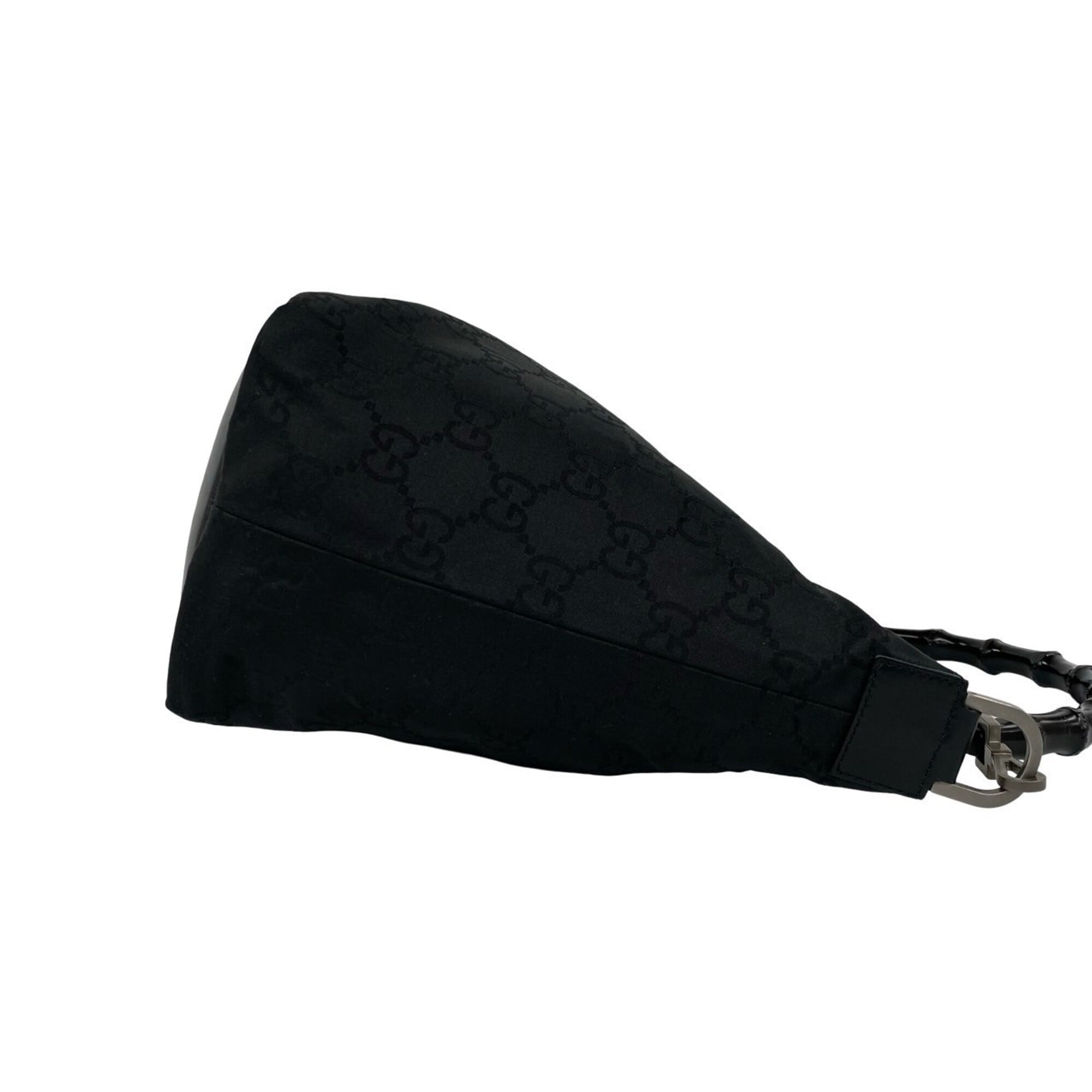 Gucci Black Nylon Leather Handbag Shoulder Bag Tote Bag (Pre-Owned)