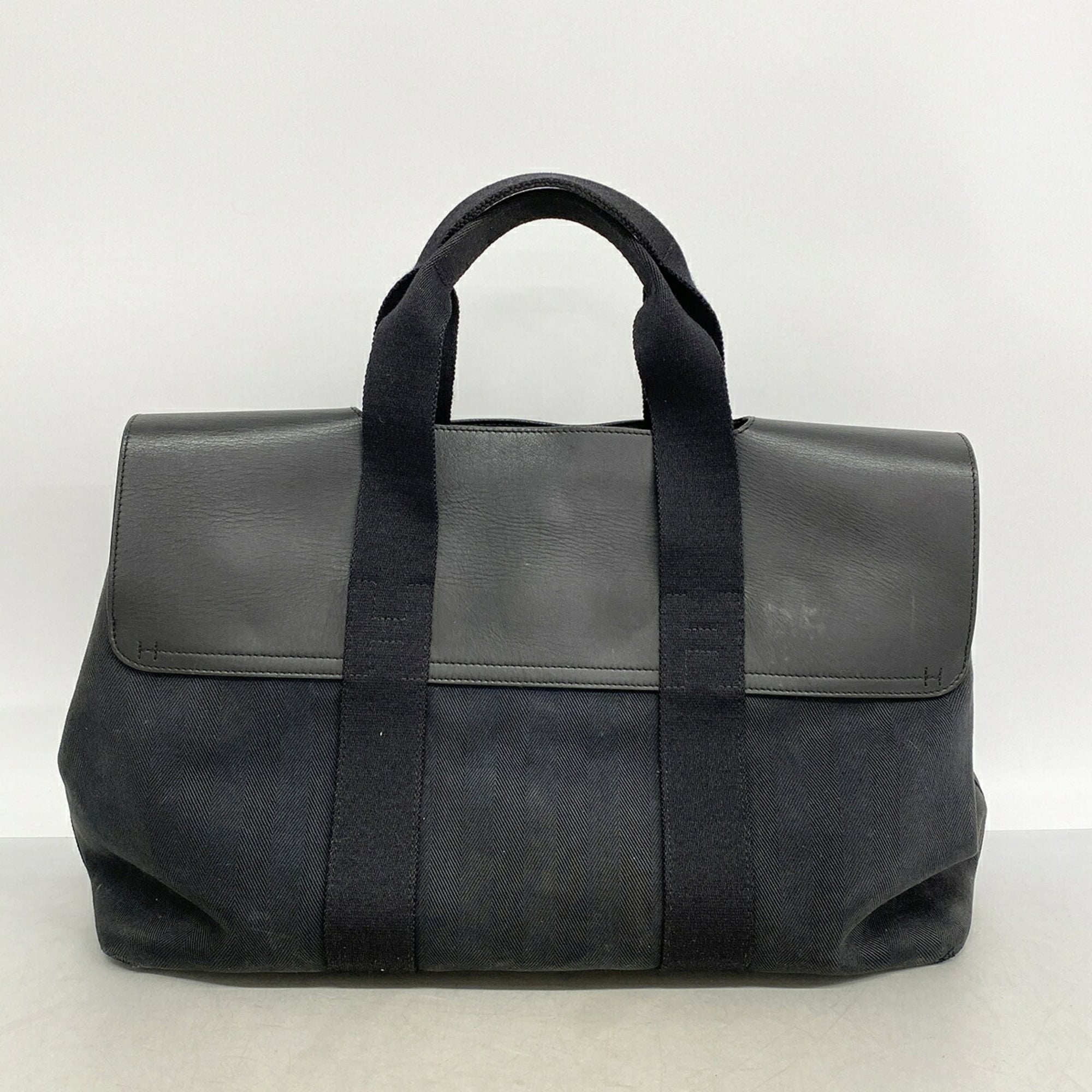 Hermes Black Toile Chevron Tote Bag (Pre-Owned)