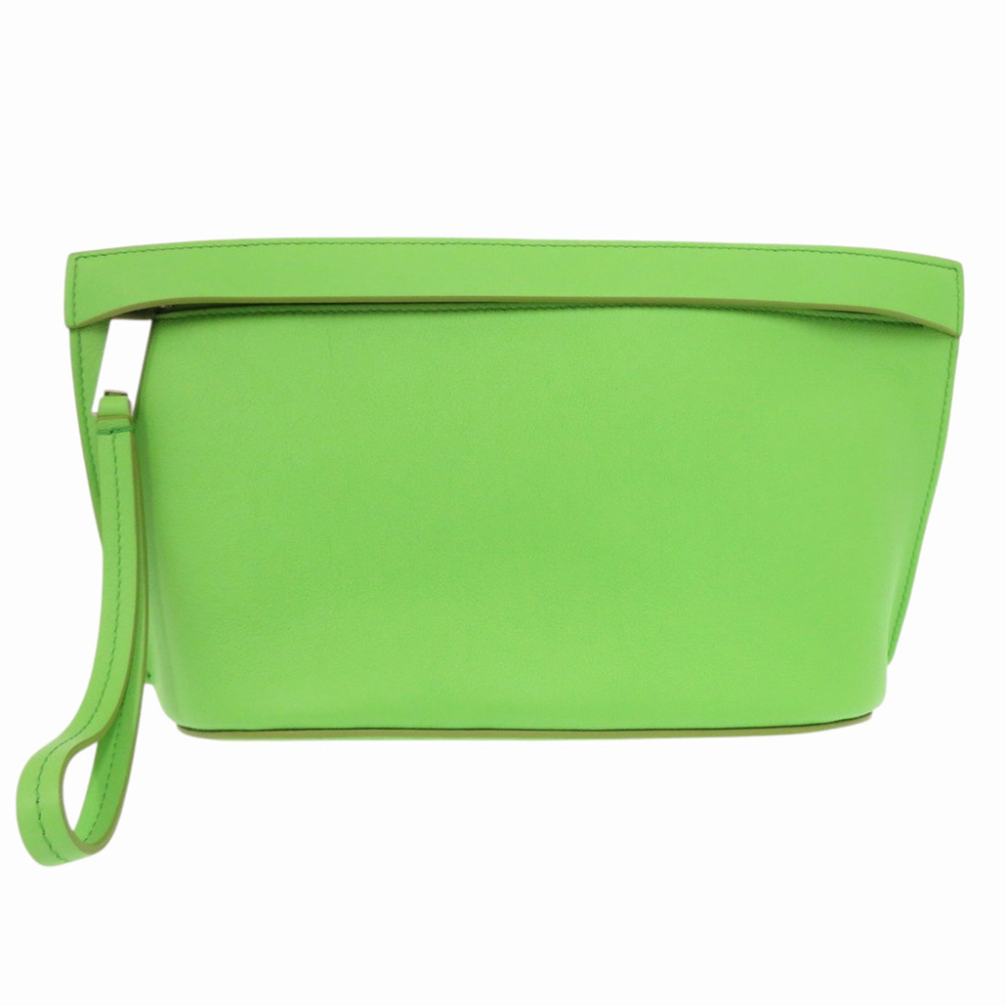 Salvatore Ferragamo Green Leather Clutch Bag (Pre-Owned)