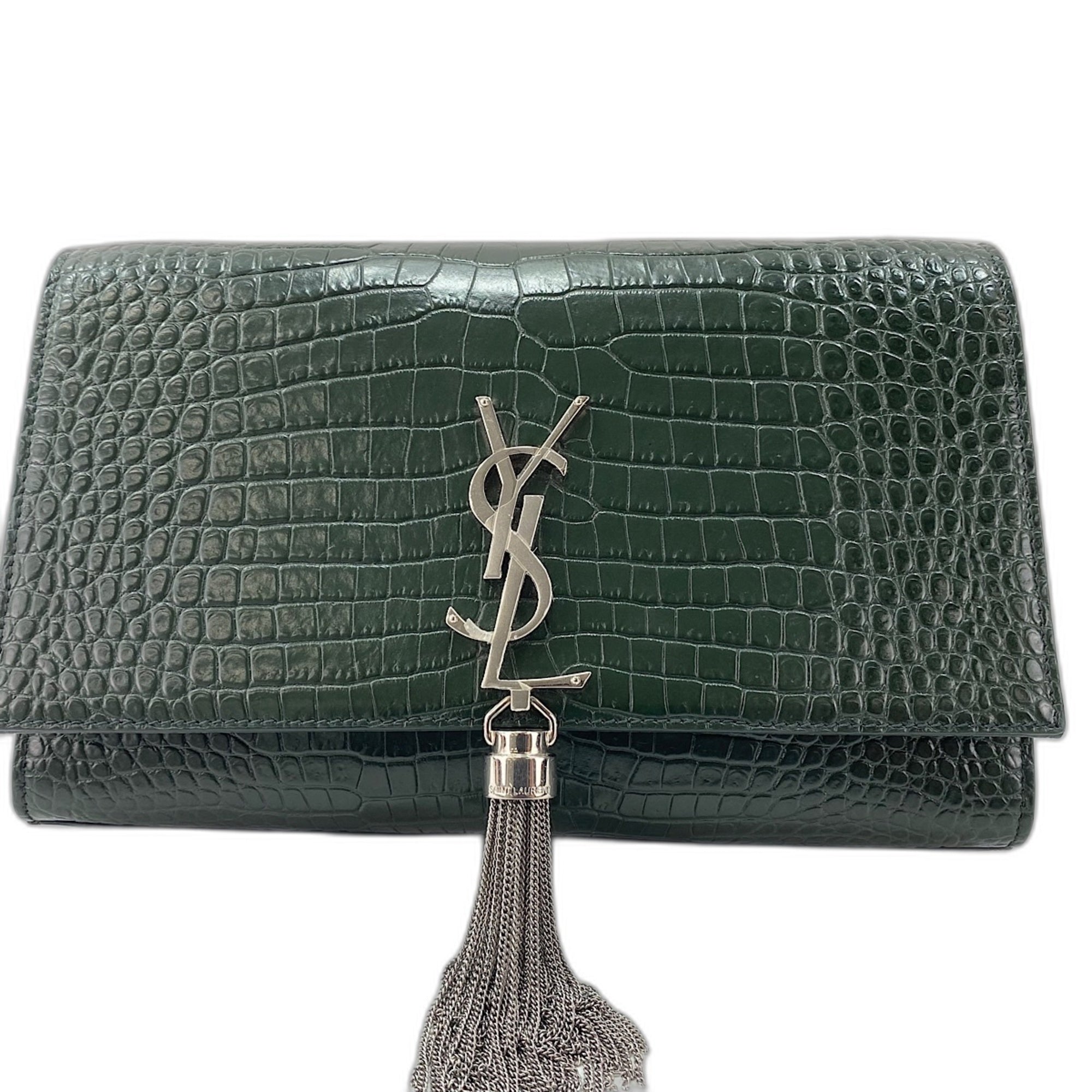 Yves Saint Laurent Green Leather Shoulder Bag (Pre-Owned)