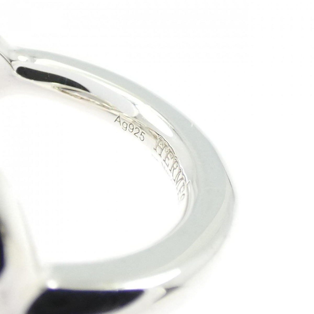 Hermes Silver 925 Band Ring (Pre-Owned)