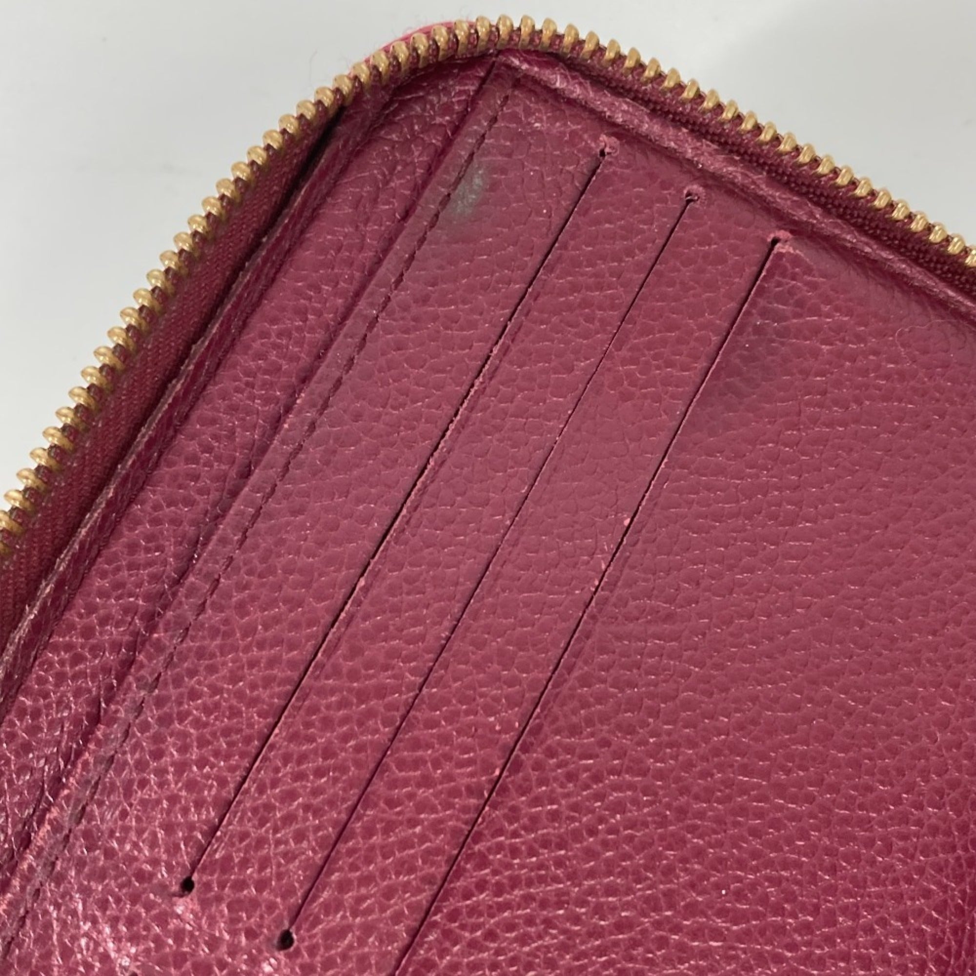 Louis Vuitton Aurore Red Color Monogram Empreinte Leather Long Bill Wallet (Bi-Fold) (Pre-Owned)