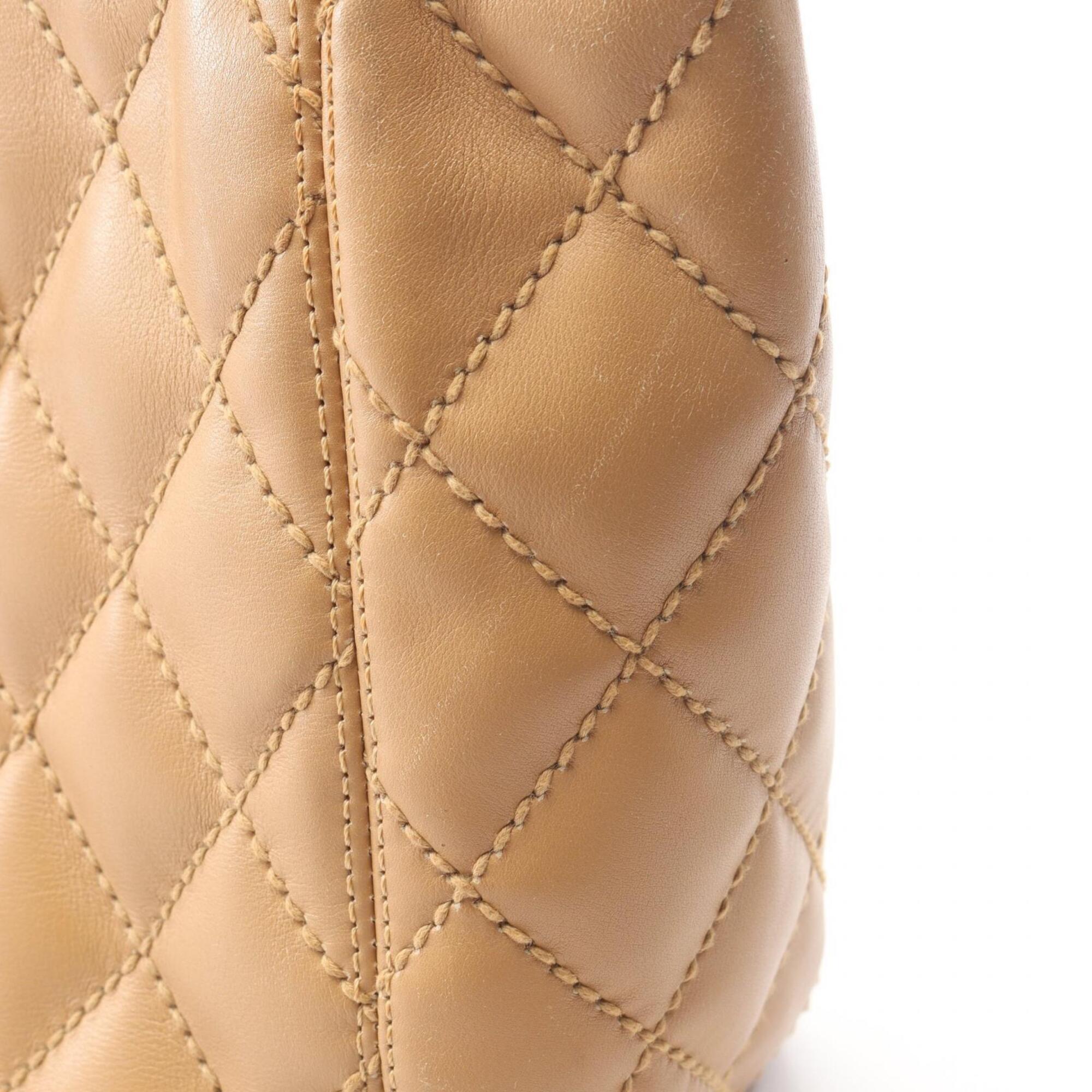 Chanel Beige Leather Handbag Tote Bag (Pre-Owned)