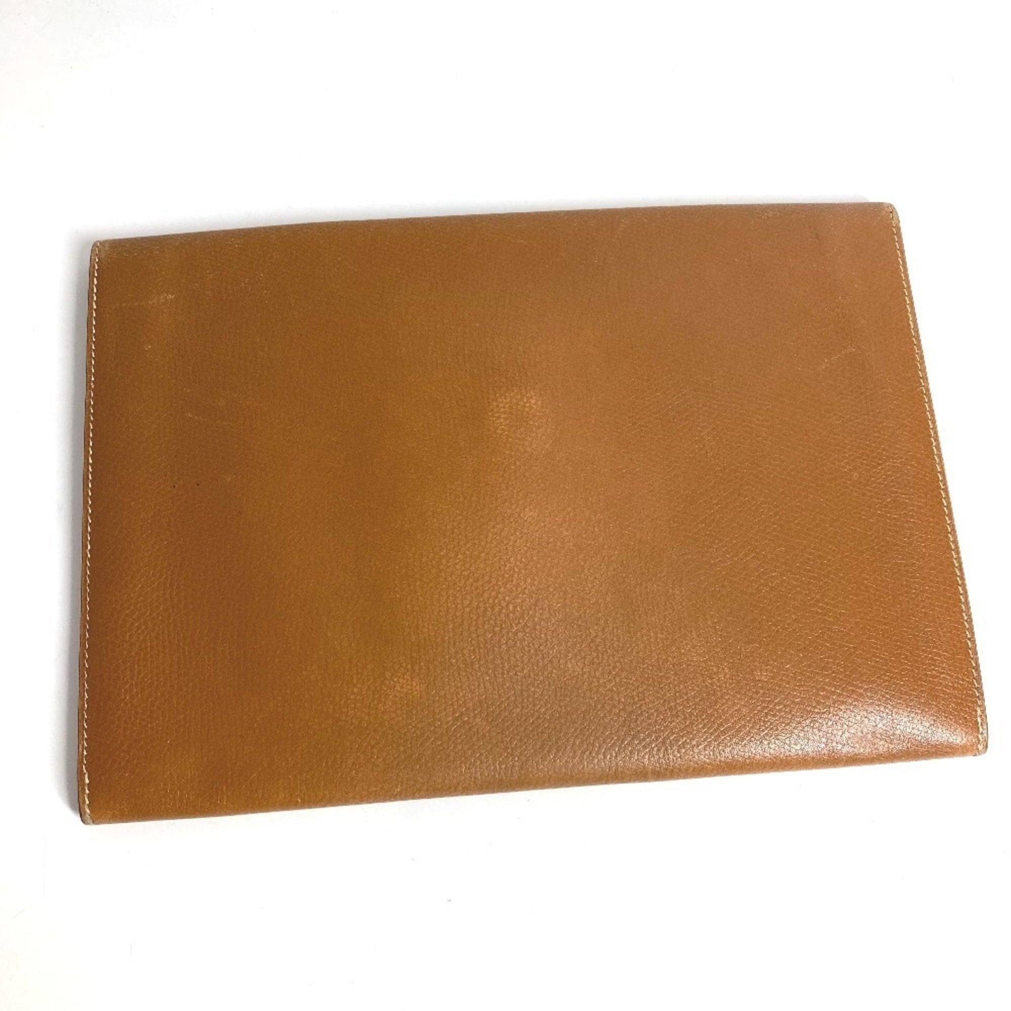 Hermes Brown Leather Clutch Bag Pochette Pouch (Pre-Owned)