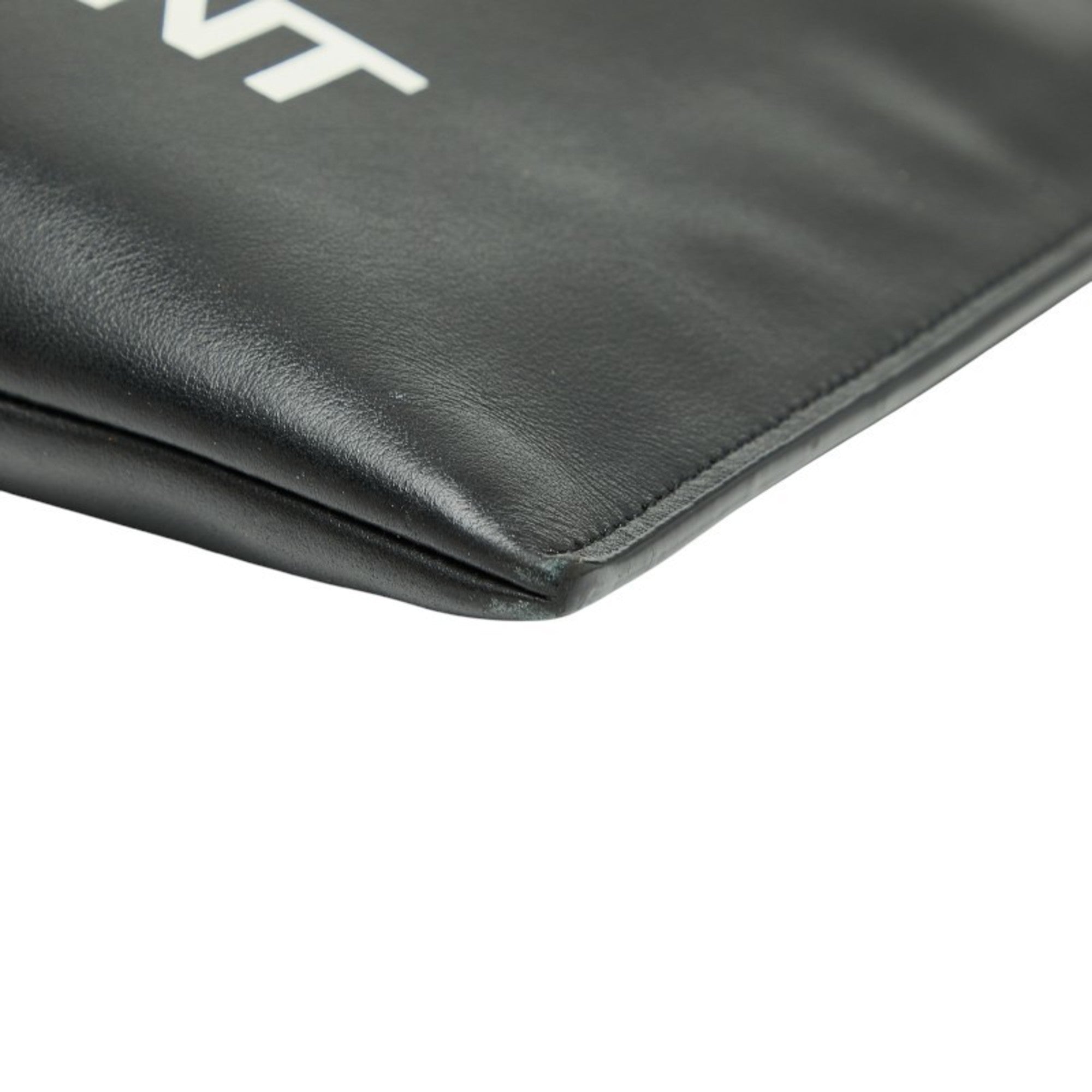 Saint Laurent Black White Leather Clutch Bag (Pre-Owned)