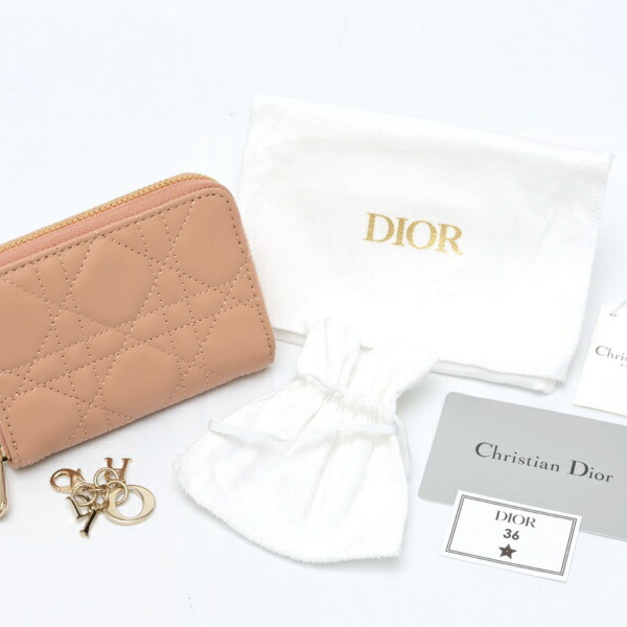 Christian Dior Lady Dior Leather Coin Purse/Coin Case (Pre-Owned)