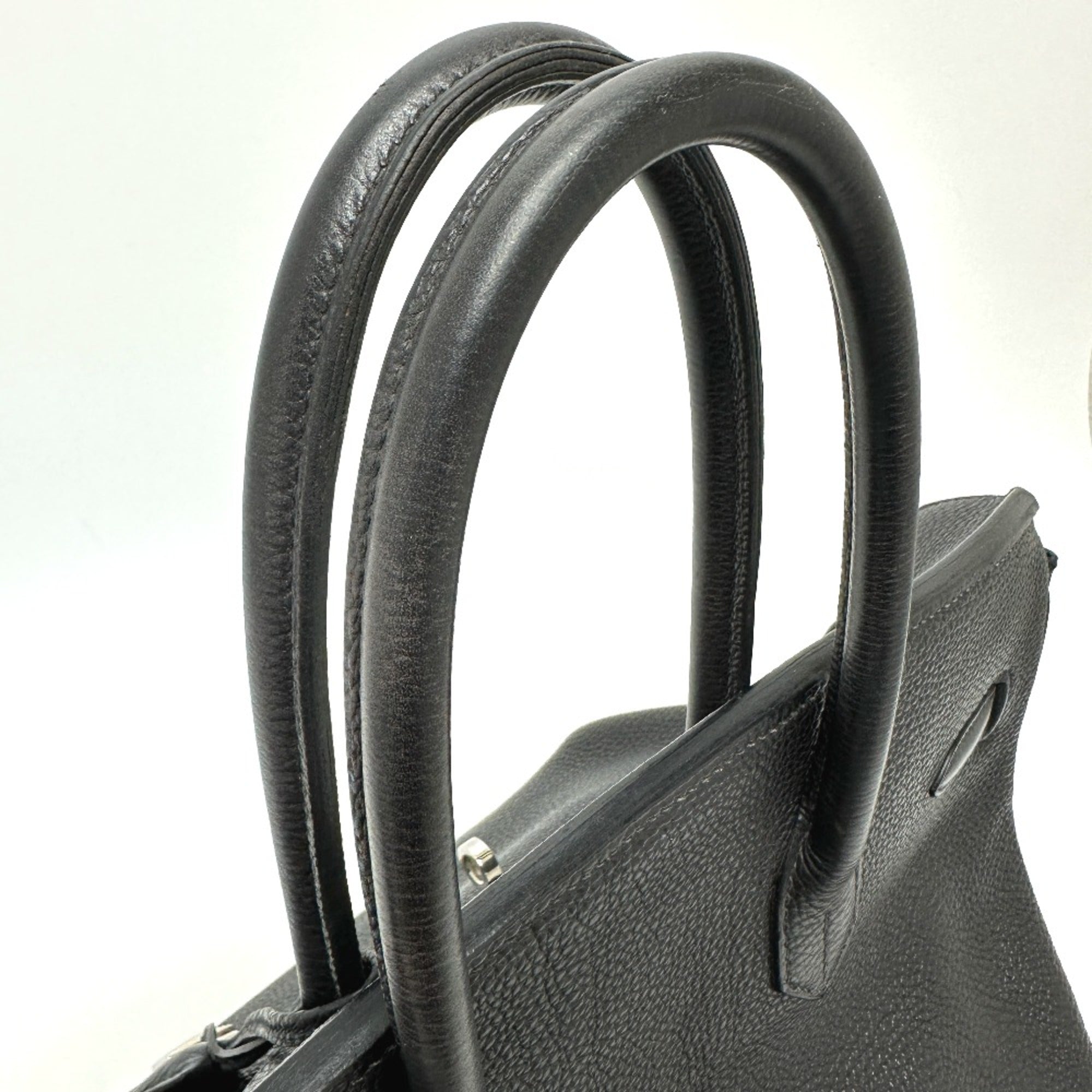 Hermes Black Leather Handbag (Pre-Owned)