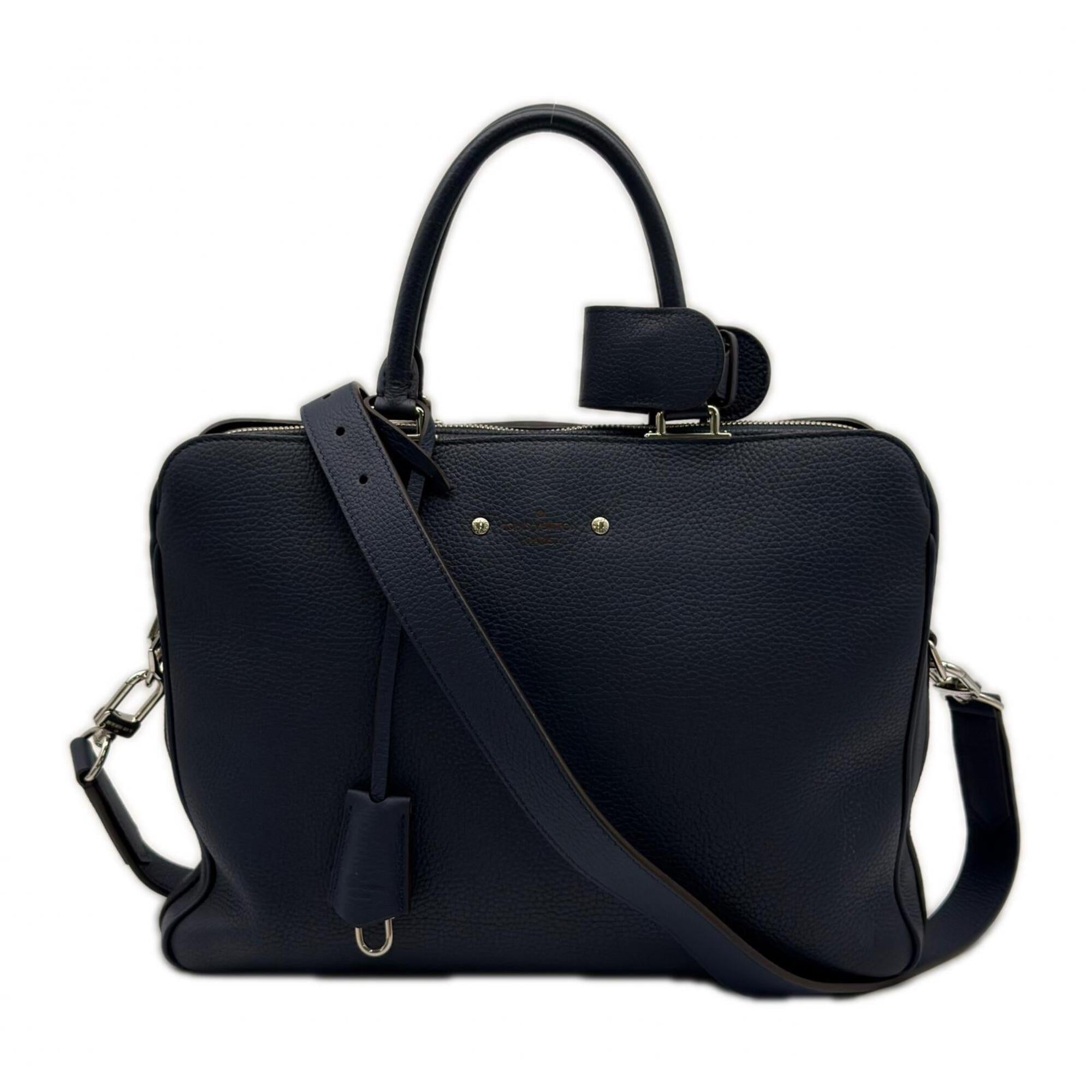 Louis Vuitton Navy Leather Briefcase (Pre-Owned)