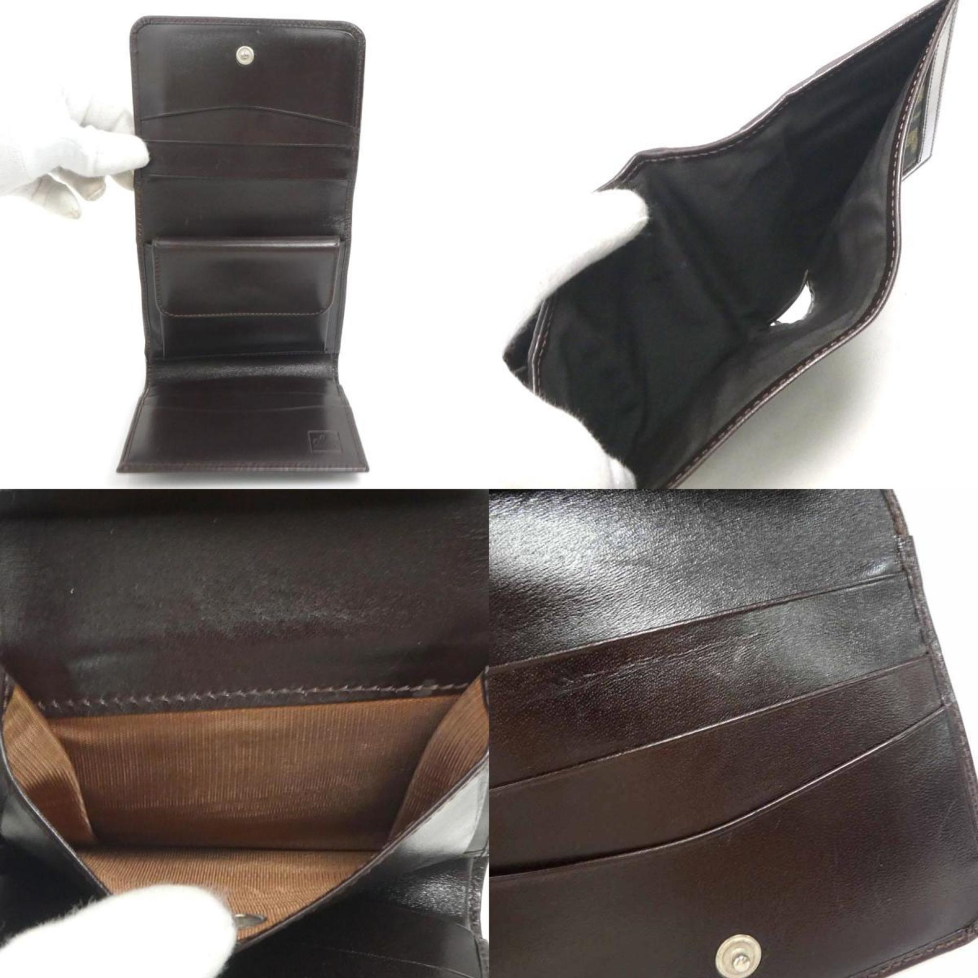 Fendi Zucca Brown Canvas Leather Wallet (Tri-Fold) (Pre-Owned)