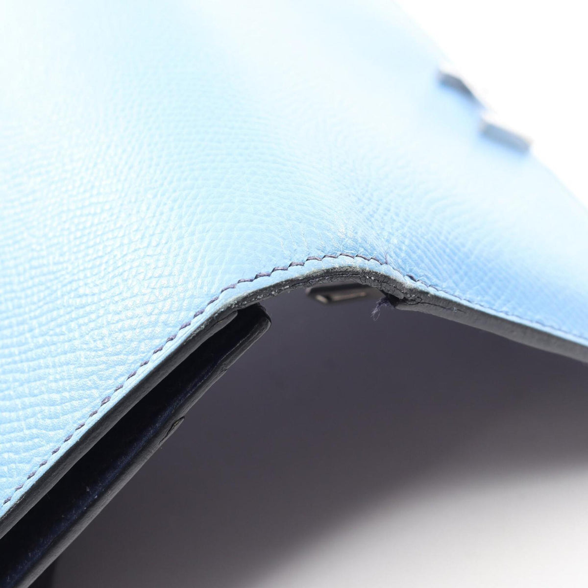 Hermes Bleu Saphir Blue Blue Paradise Navy Epsom Leather Long Wallet (Bi-Fold) (Pre-Owned)