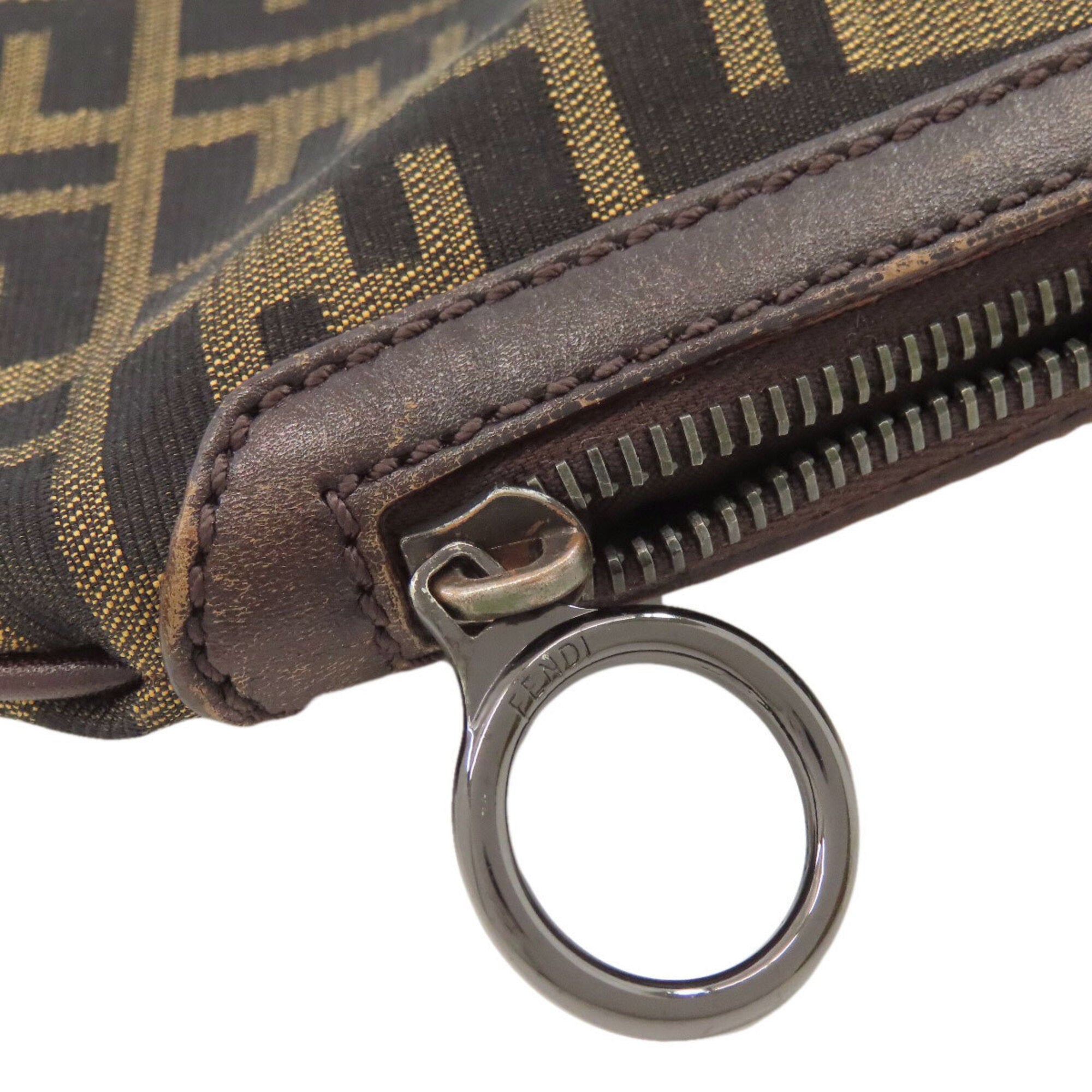 Fendi Brown Zucca Canvas Shoulder Bag (Pre-Owned)