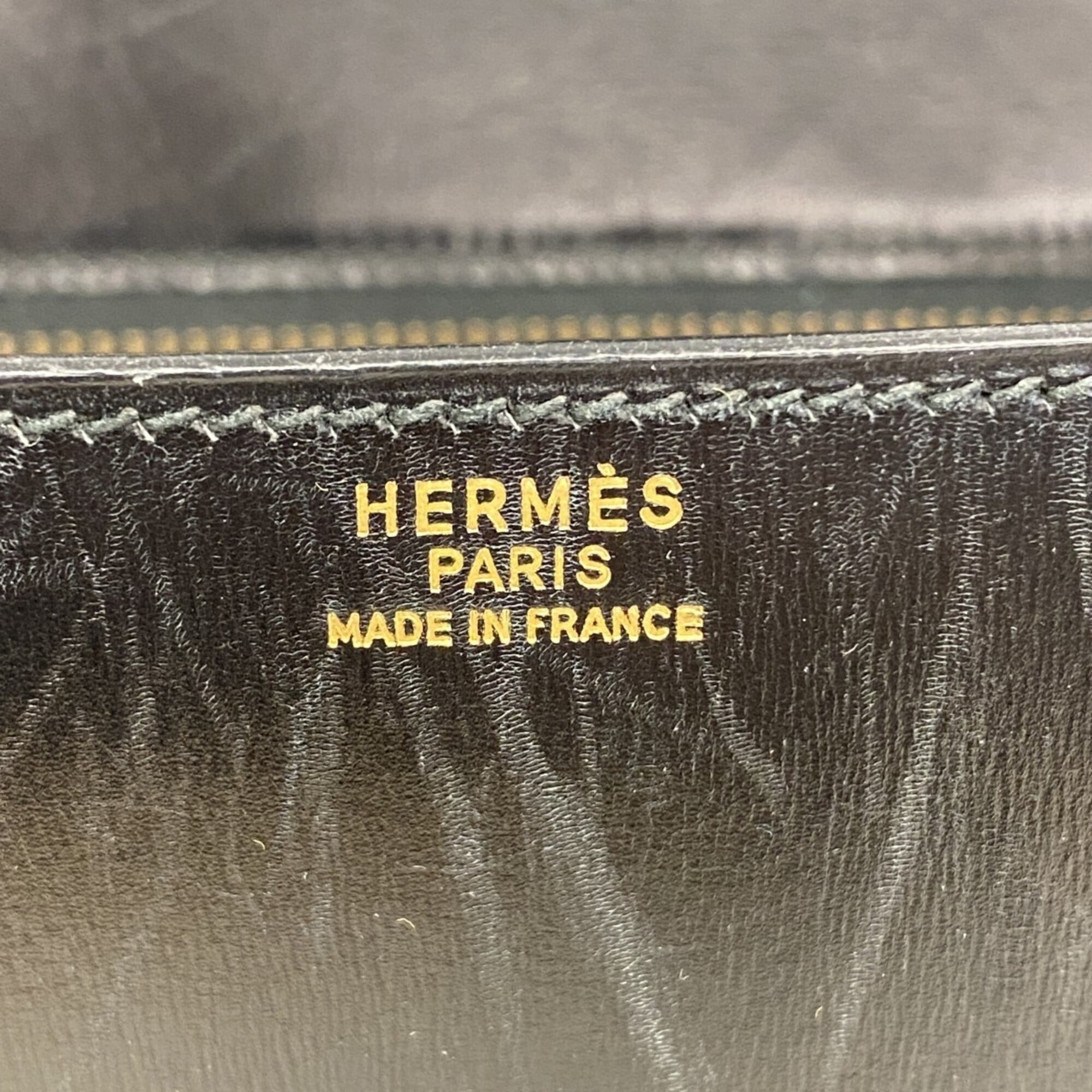 Hermes Black Box Calf Leather Handbag (Pre-Owned)