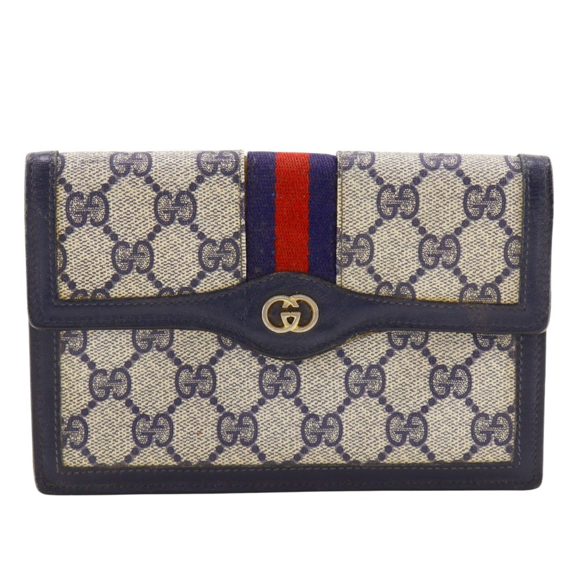 Gucci Navy Gg Supreme Pouch (Pre-Owned)