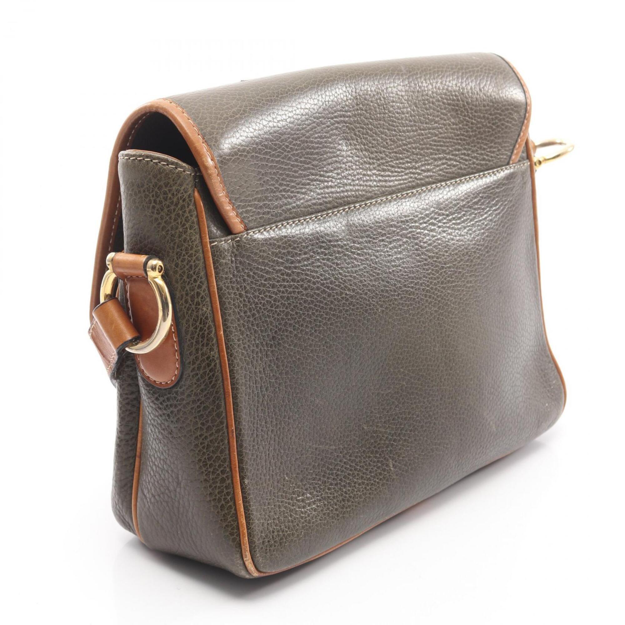 Celine Brown Khaki Leather Handbag Shoulder Bag (Pre-Owned)