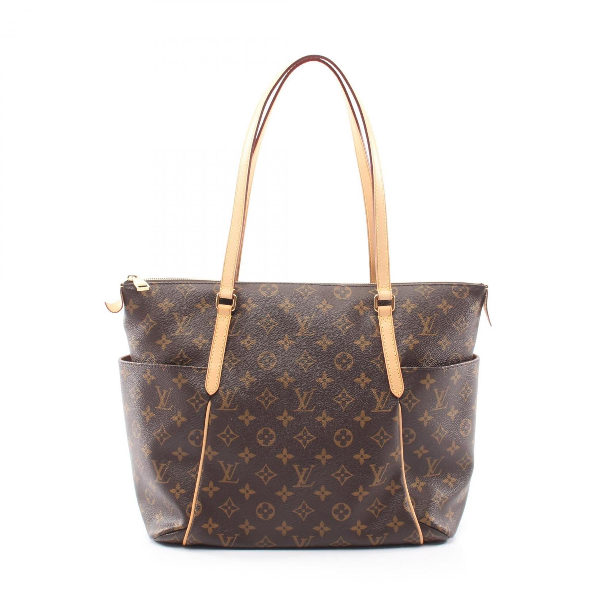 Louis Vuitton Brown Coated Canvas Leather Handbag Tote Bag (Pre-Owned)