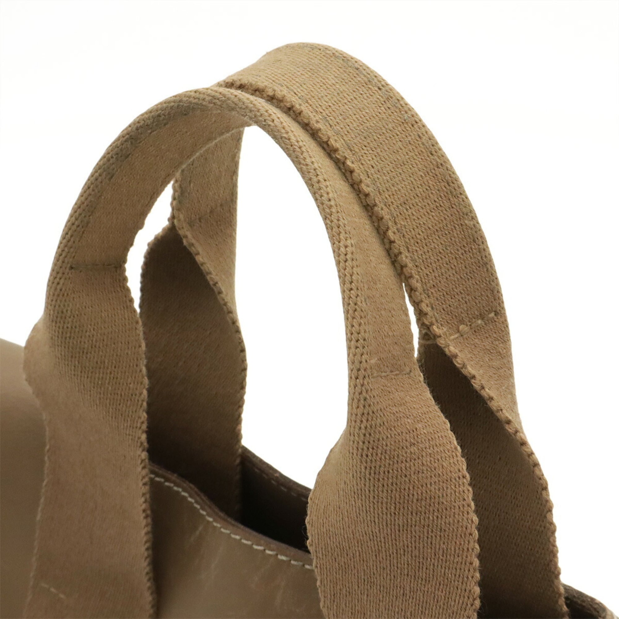 Hermes Etoupe Gray Toile Chevron Leather Handbag Tote Bag (Pre-Owned)