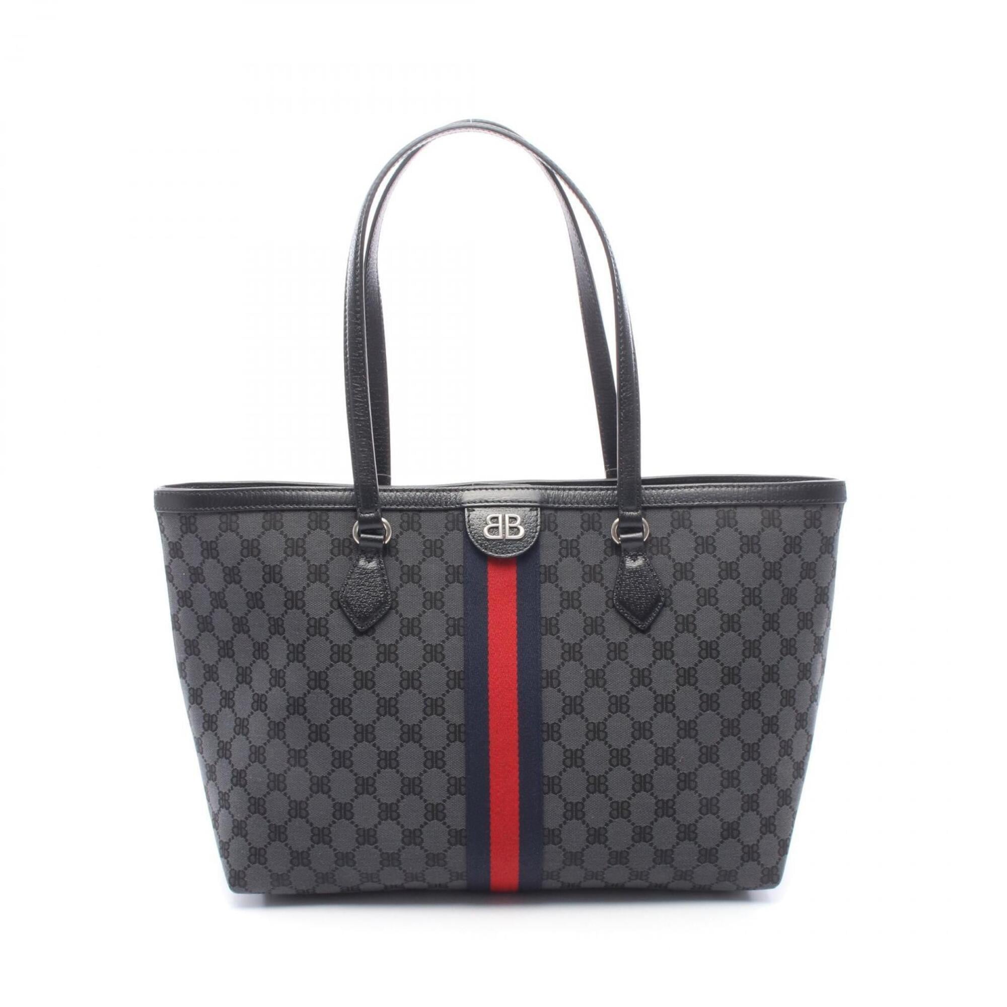 Balenciaga Black Gray Canvas Handbag Tote Bag (Pre-Owned)