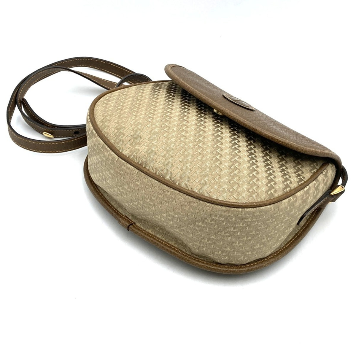 Gucci Brown Canvas Leather Shoulder Bag (Pre-Owned)