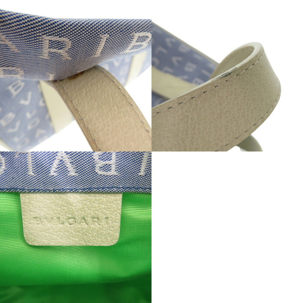 Bvlgari Blue Ivory Canvas Tote Bag (Pre-Owned)