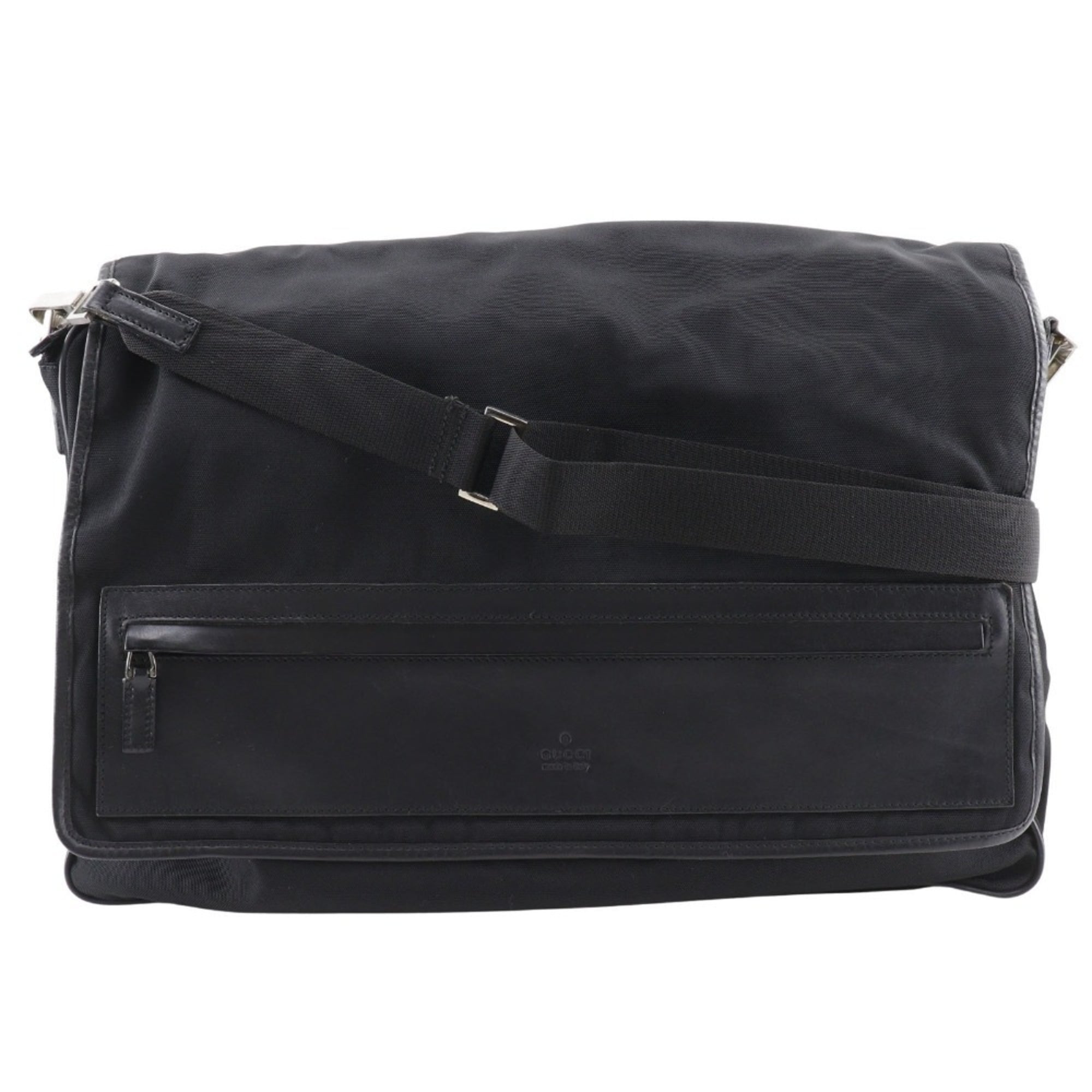 Gucci Black Nylon Canvas Shoulder Bag Sling Bag (Pre-Owned)