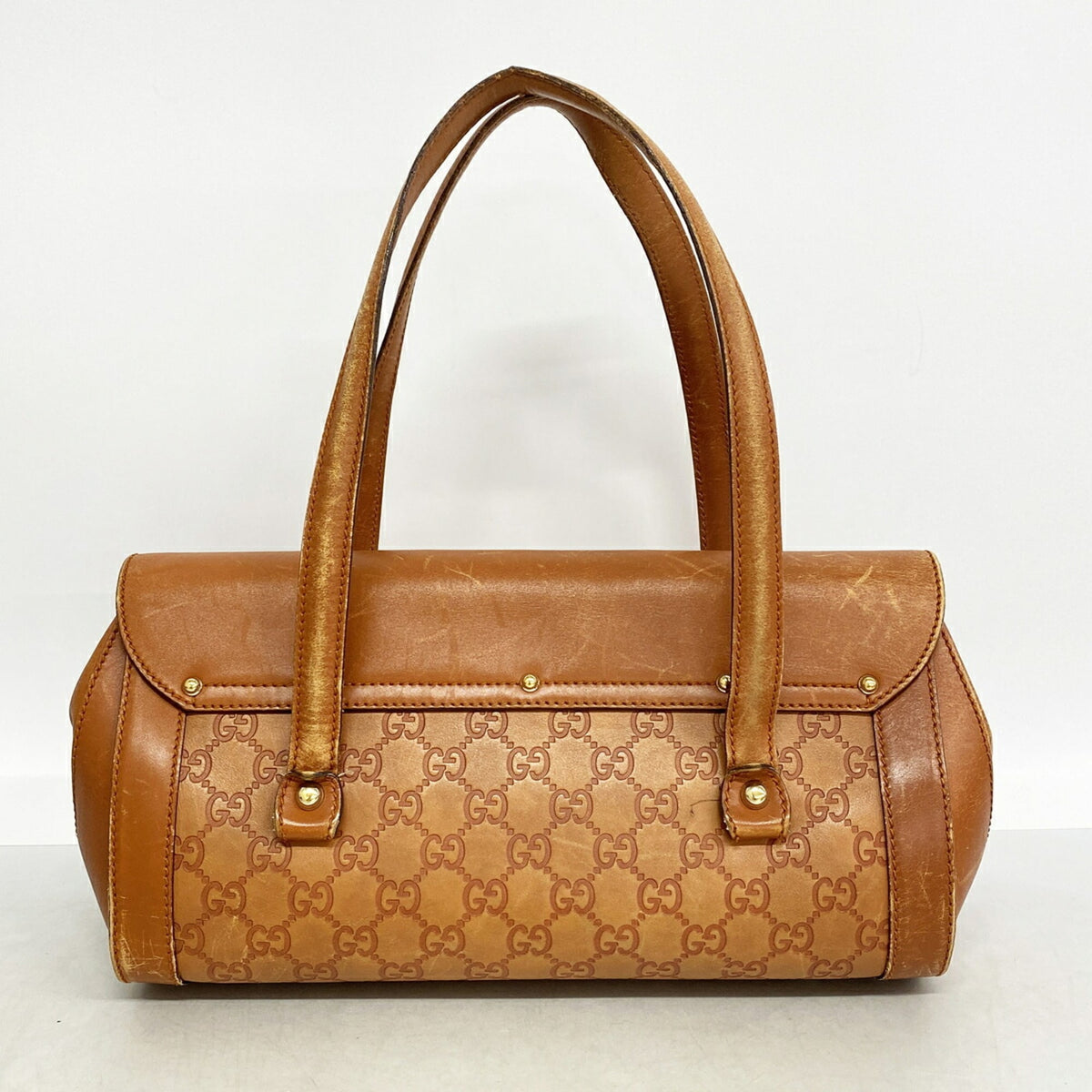 Gucci Brown Leather Shoulder Bag (Pre-Owned)