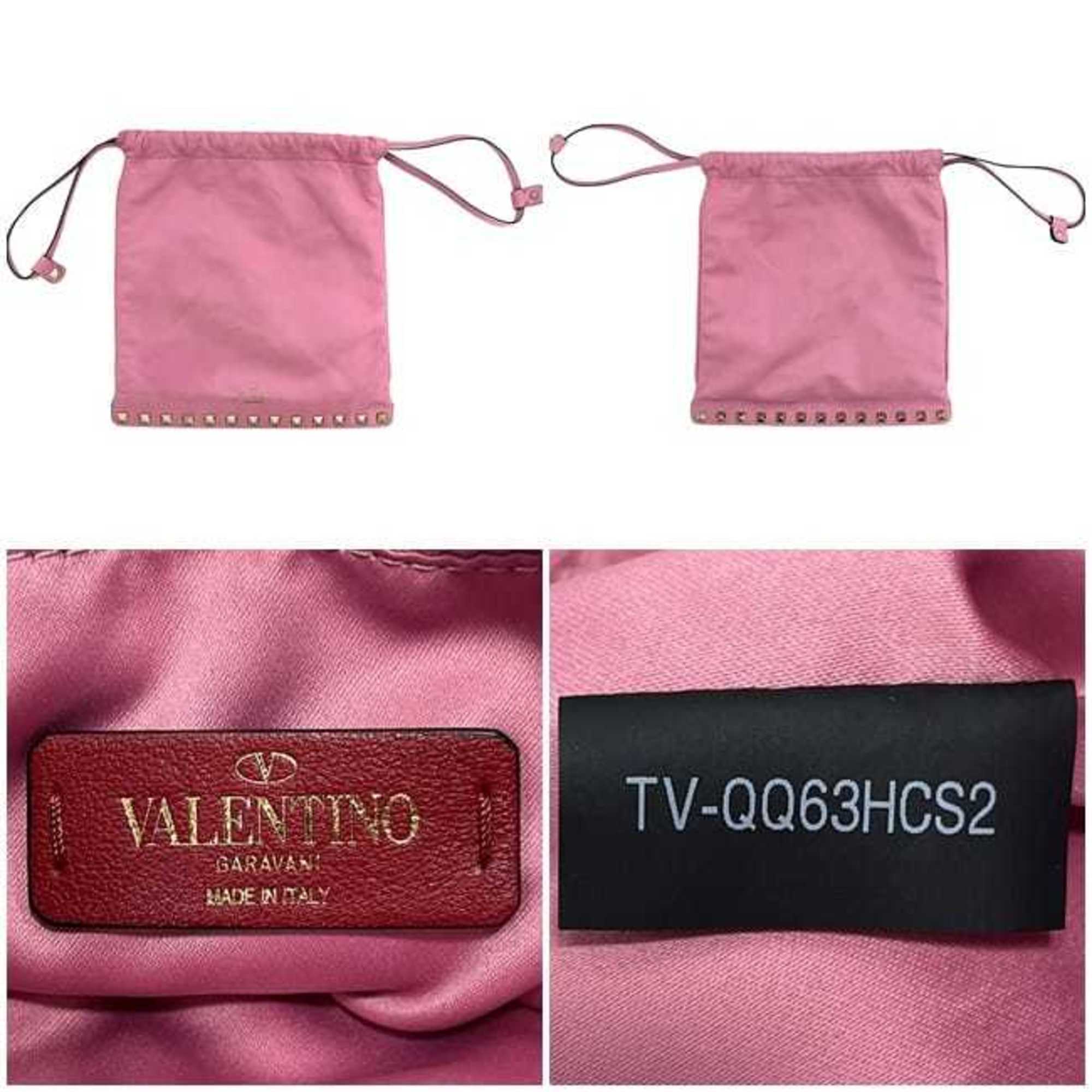 Valentino Garavani Pink Leather Clutch Bag Pouch (Pre-Owned)