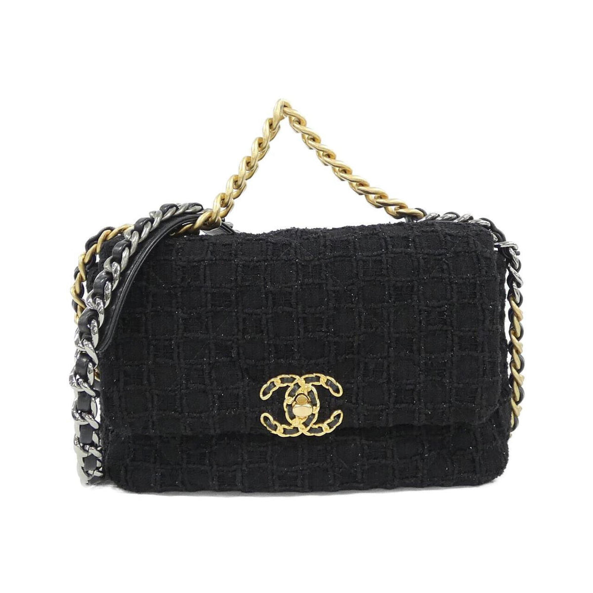 Chanel Black Tweed Shoulder Bag (Pre-Owned)