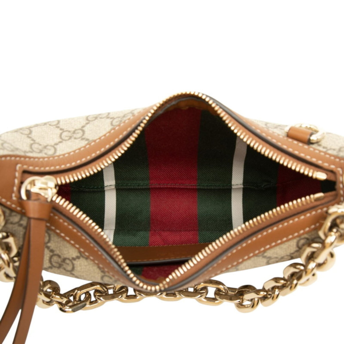 Gucci Beige Brown Pvc Handbag Shoulder Bag (Pre-Owned)