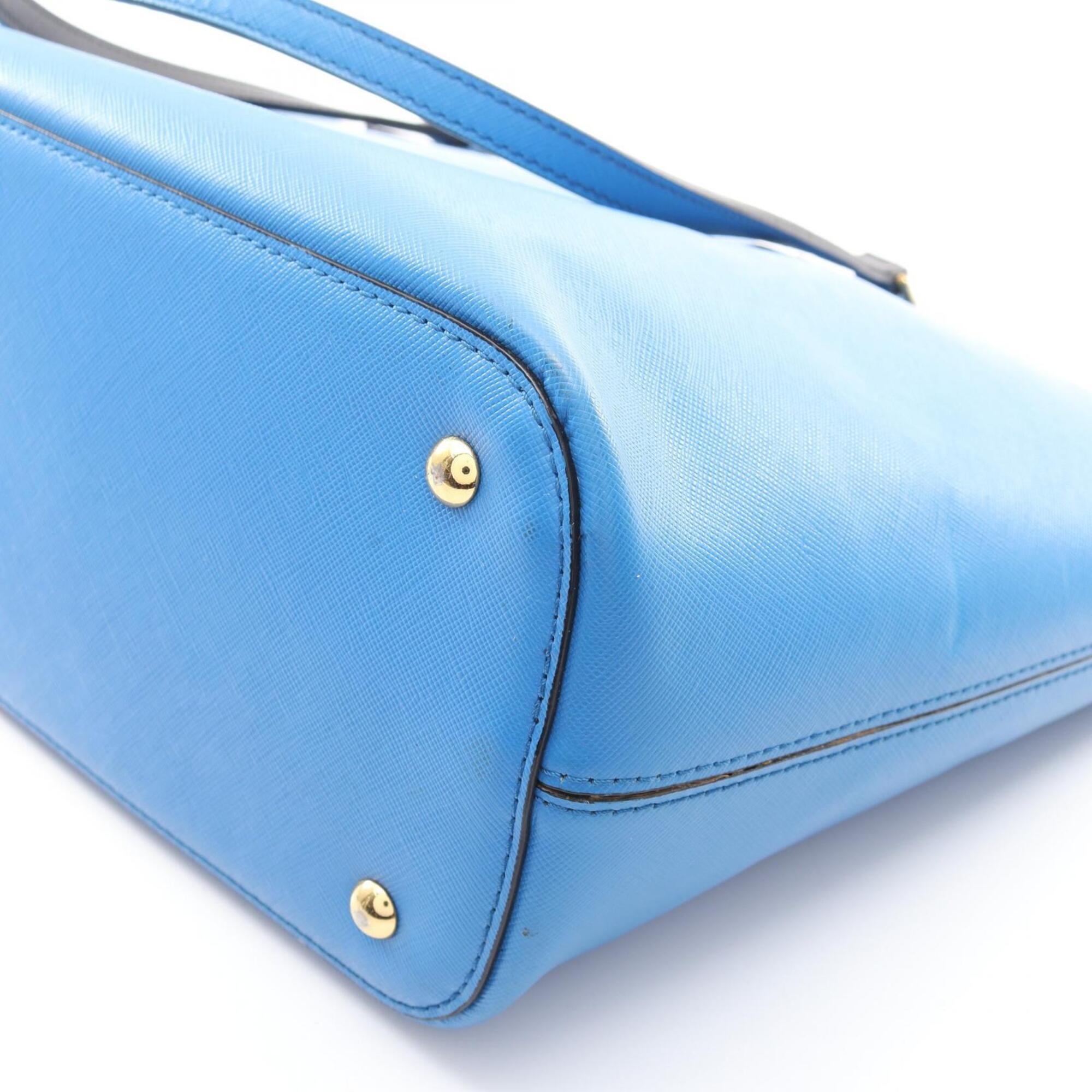 Mcm Blue Leather Handbag Pouch Tote Bag (Pre-Owned)