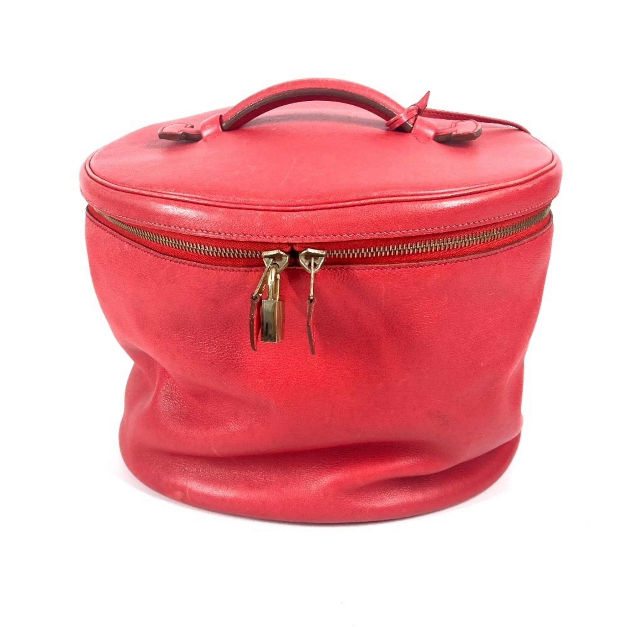 Hermes Intercity Red Color Leather Handbag Shoulder Bag Vanity Bag (Pre-Owned)