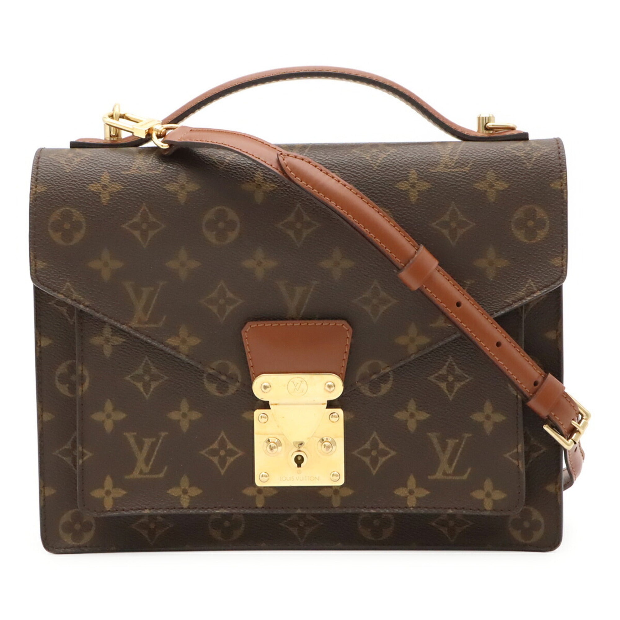 Louis Vuitton Brown Monogram Canvas Handbag Shoulder Bag (Pre-Owned)