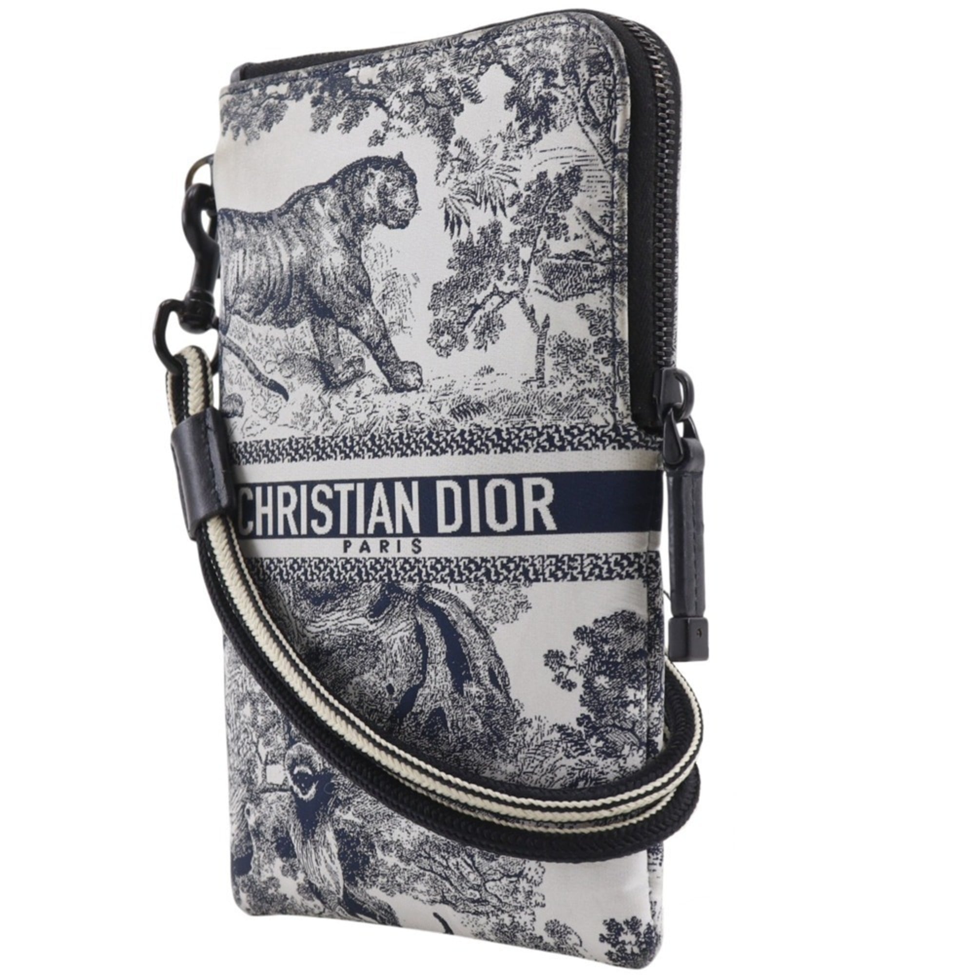 Christian Dior Black White Nylon Pouch Shoulder Bag (Pre-Owned)
