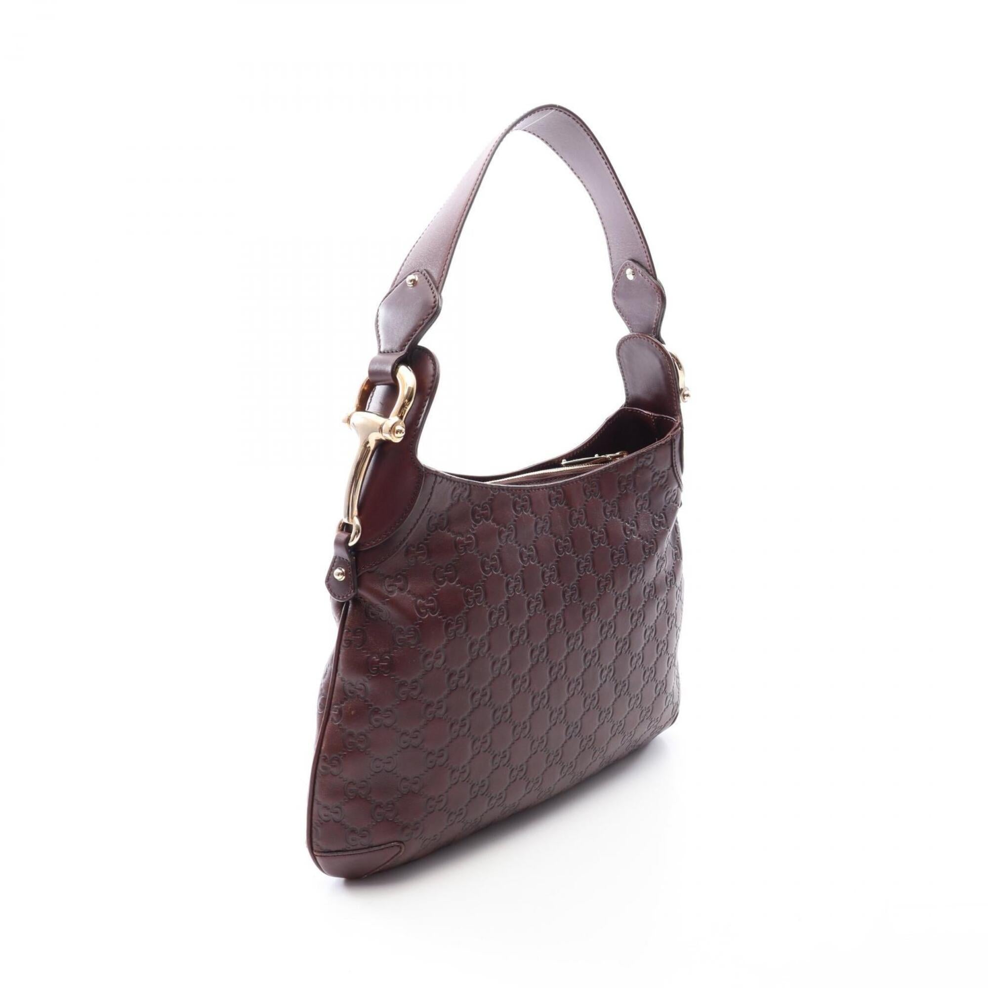 Gucci Brown Leather Handbag Shoulder Bag (Pre-Owned)