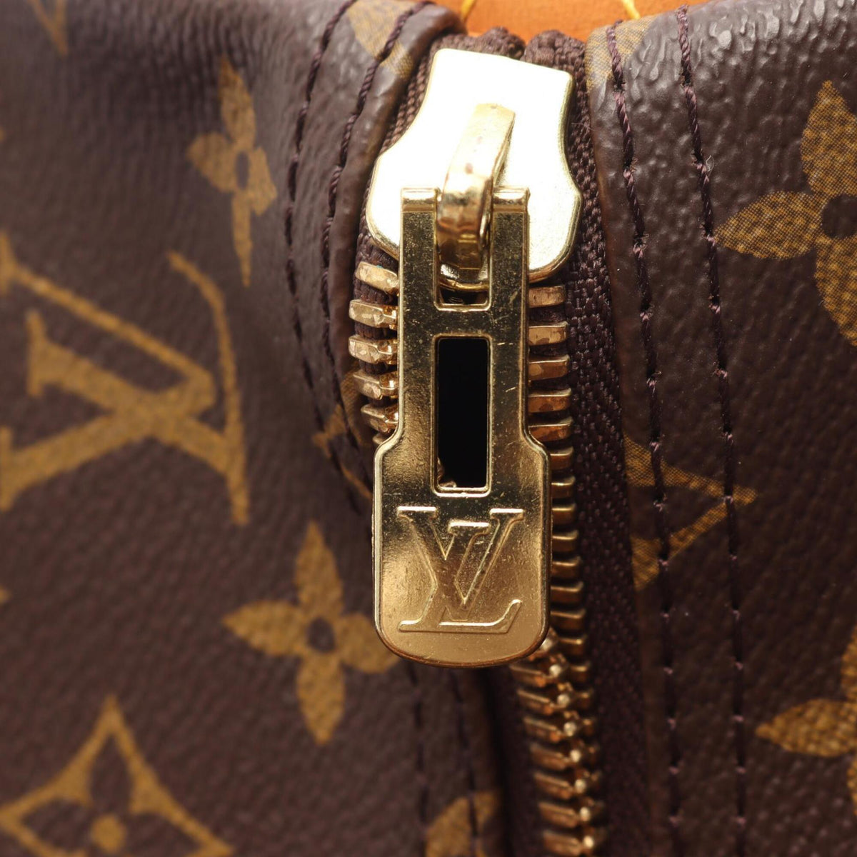 Louis Vuitton Brown Monogram Coated Canvas Leather Boston Bag Handbag (Pre-Owned)