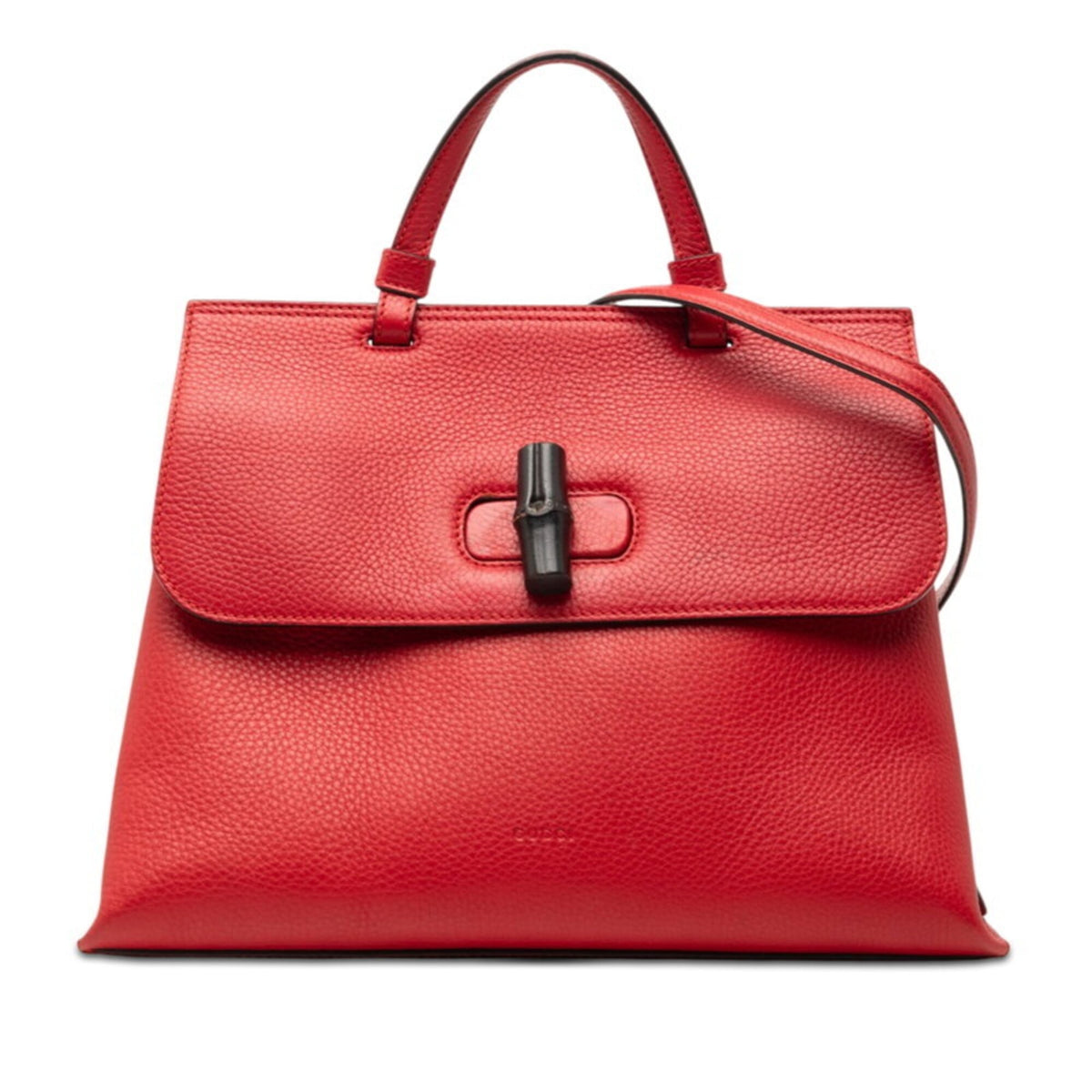 Gucci Red Color Leather Handbag Shoulder Bag (Pre-Owned)