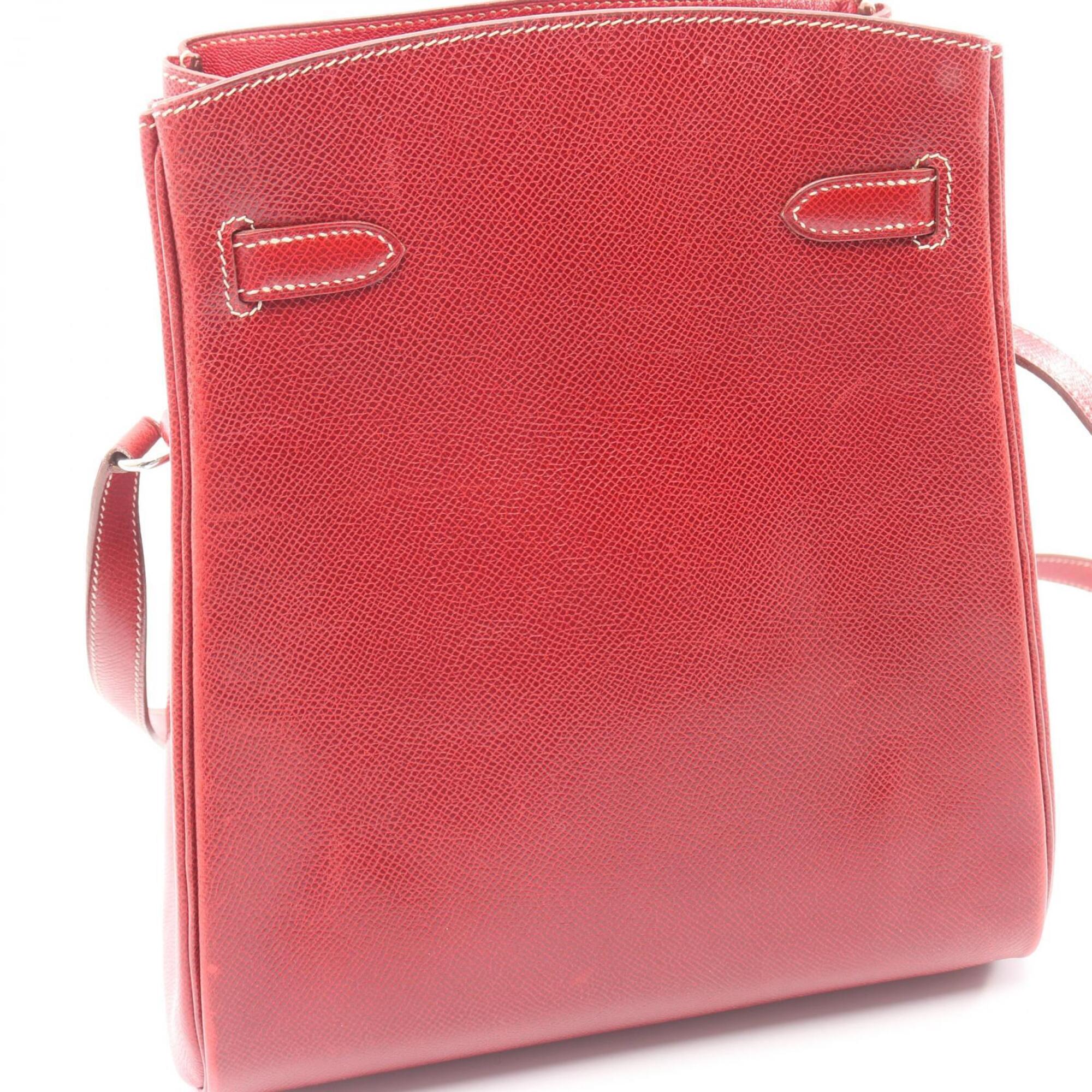 Hermes Red Color Courchevel Leather Handbag Shoulder Bag (Pre-Owned)