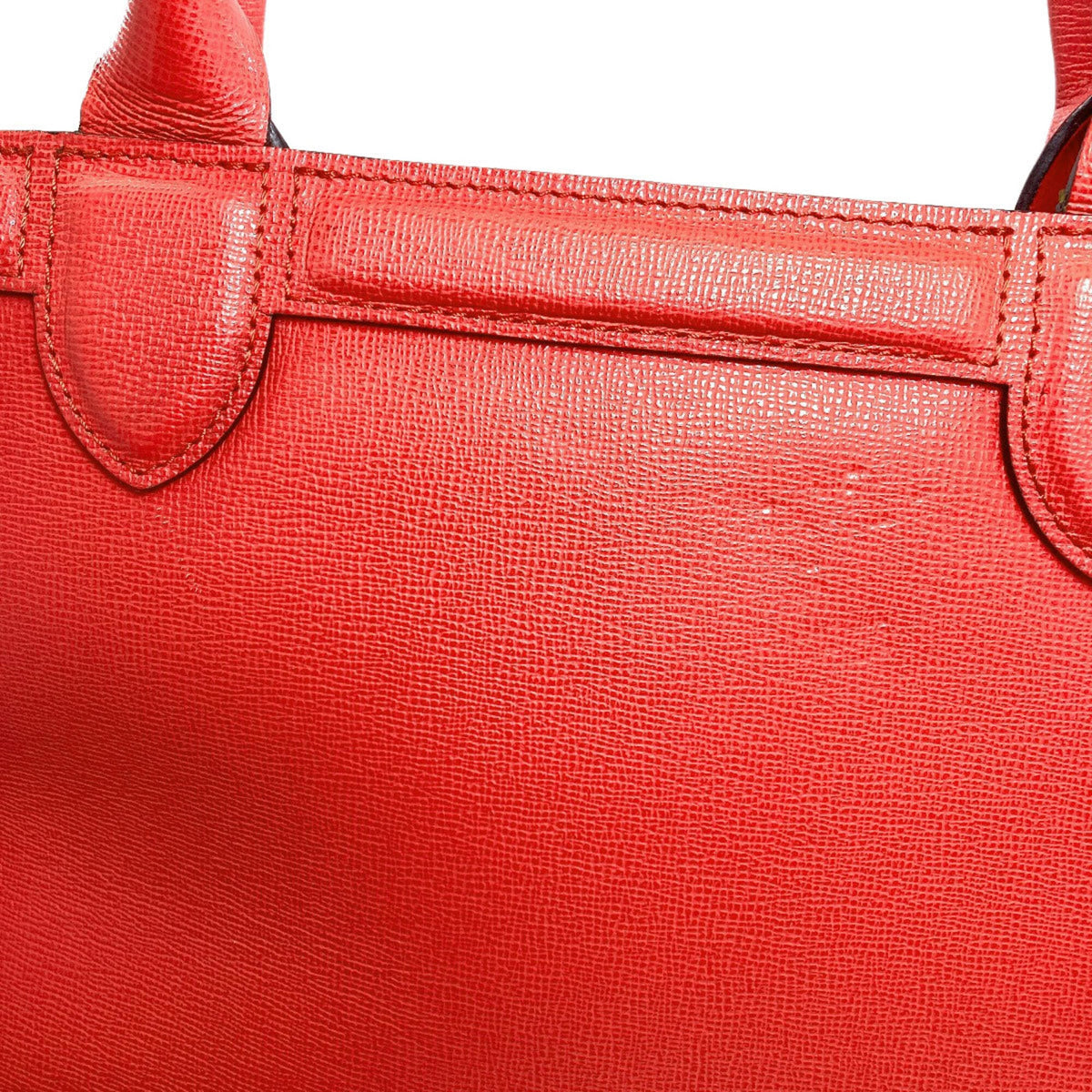 Longchamp Red Color Leather Handbag (Pre-Owned)