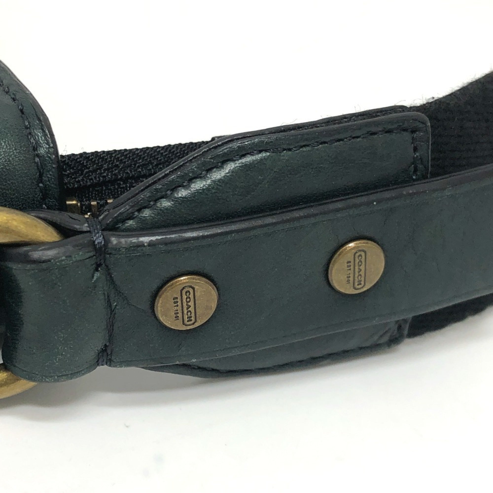 Coach Green Leather Shoulder Bag (Pre-Owned)