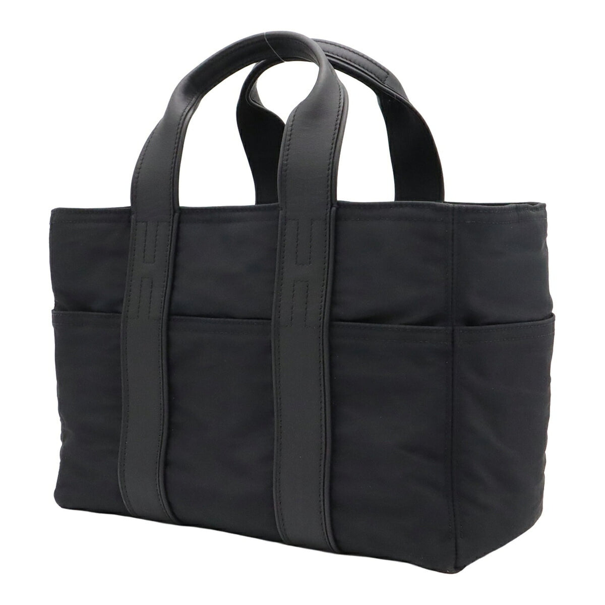 Hermes Black Nylon Handbag Tote Bag (Pre-Owned)