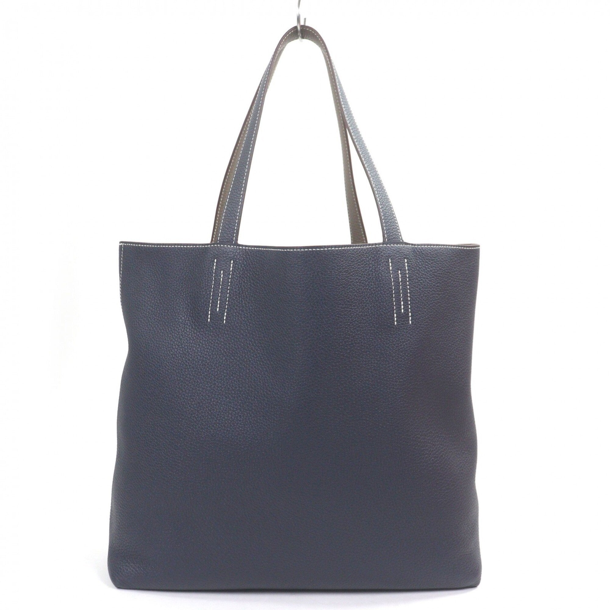 Hermes Blue Nuit Etoupe Gray Taurillon Clemence Leather (Pre-Owned)