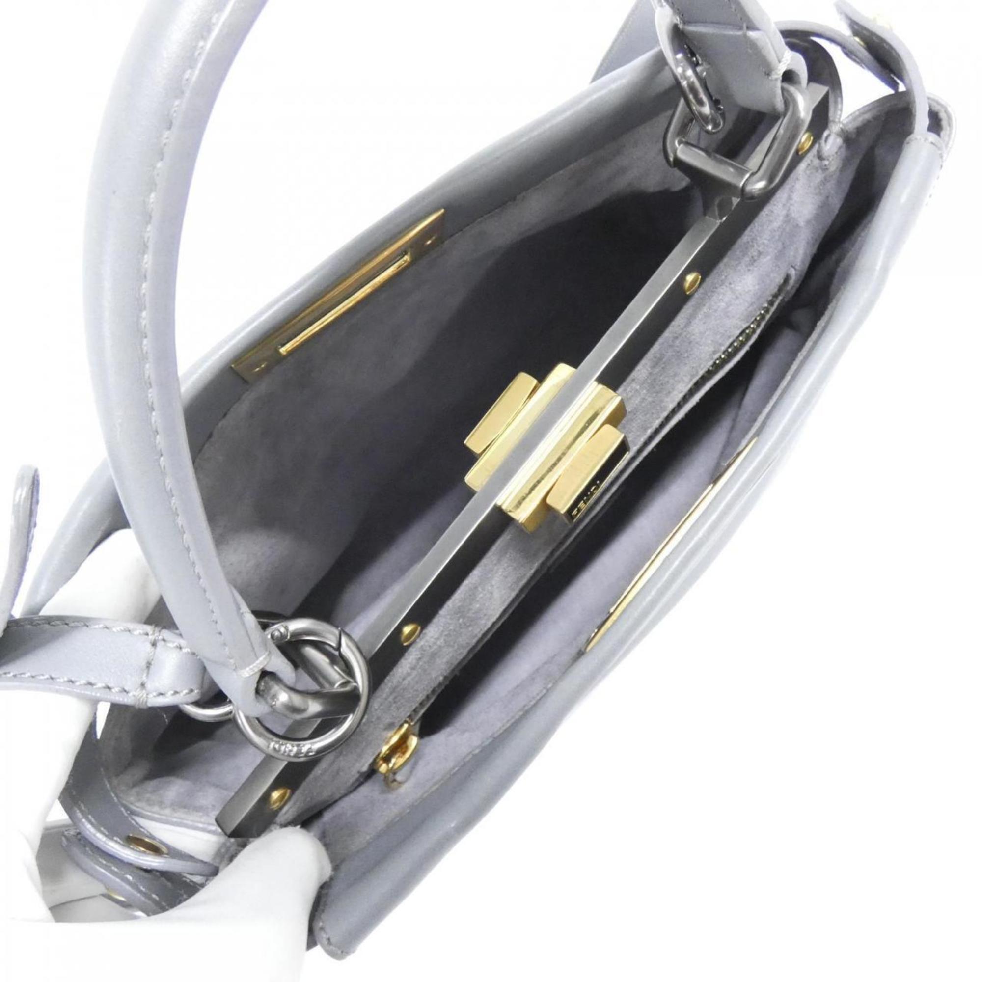 Fendi Gray Leather Handbag (Pre-Owned)