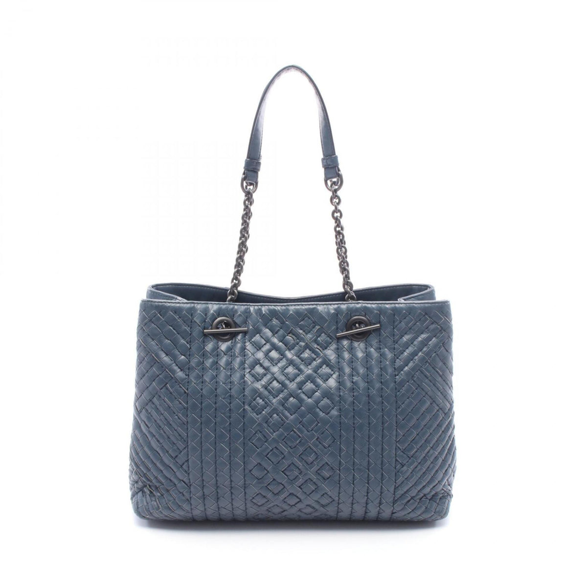 Bottega Veneta Navy Leather Handbag Shoulder Bag (Pre-Owned)